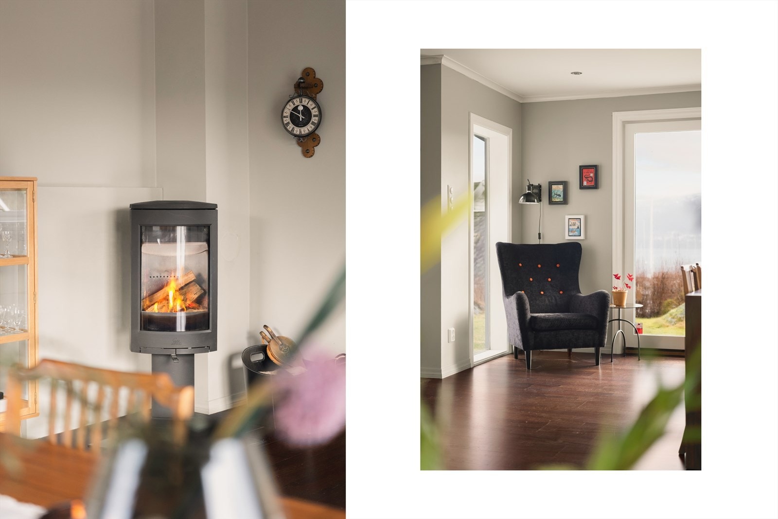 Peis i stue skaper både fin atmosfære og varme Galleribilde