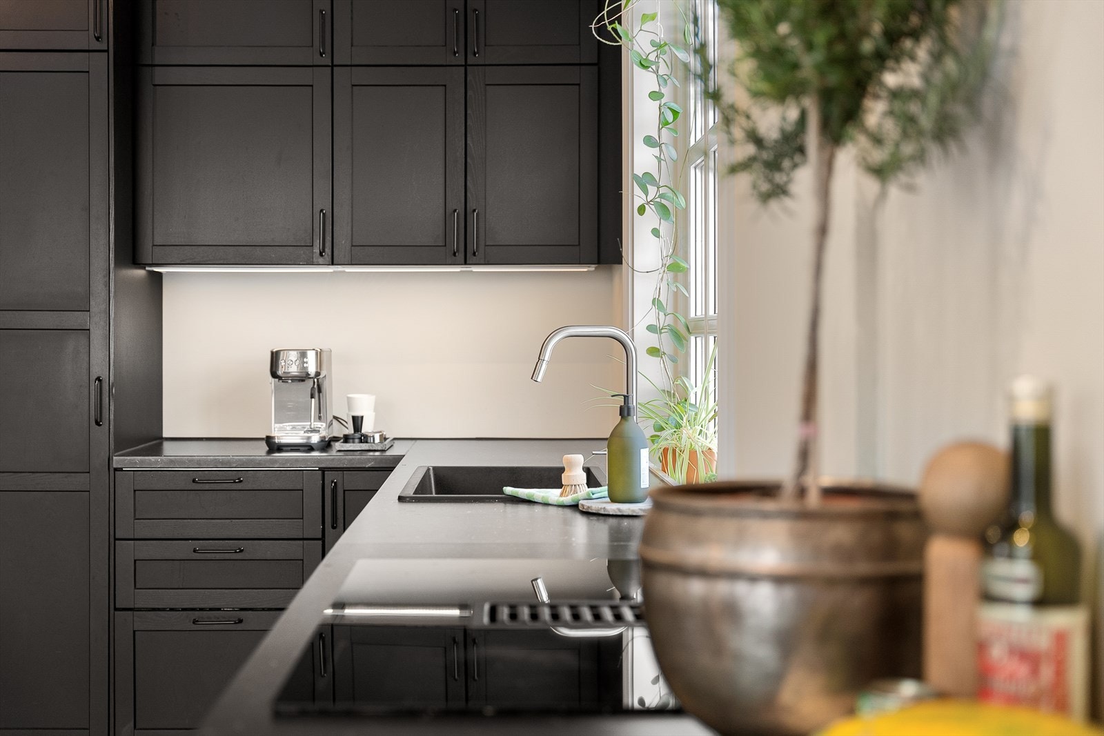 Platetopp med integrert ventilator som har utkast ut av huset. Galleribilde