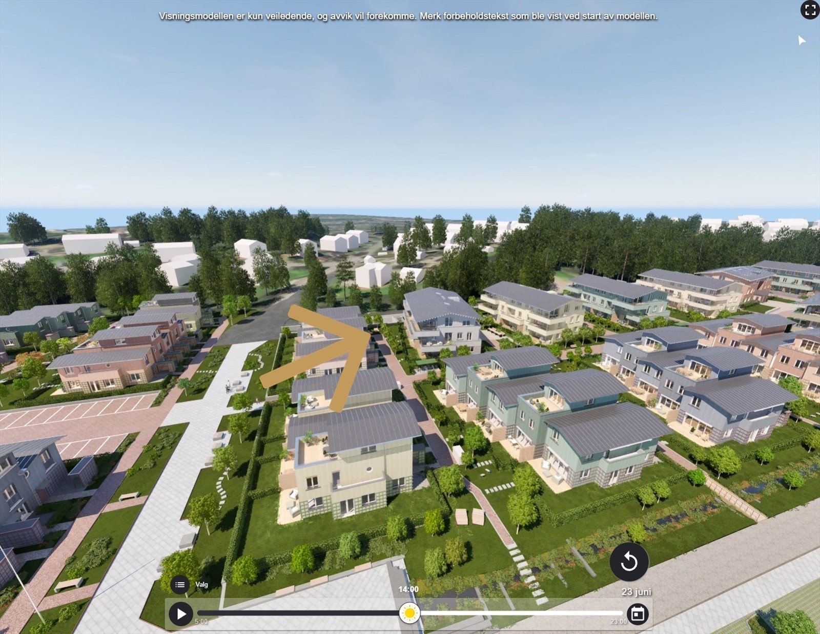 Hyggelig nabolag. Omtrentlig avmerking. Galleribilde