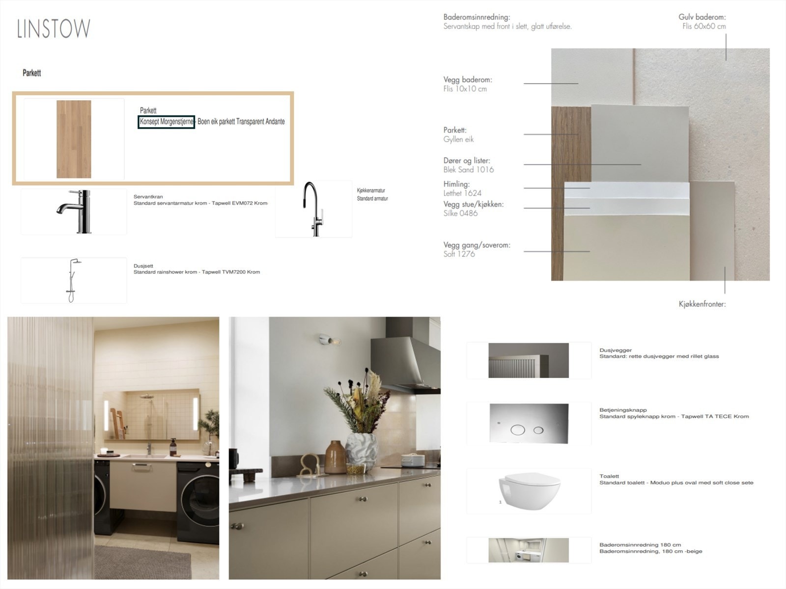 HTH - Kjøkken og baderomsinnredning - Interiørstil Linstow - NB PARKETT MORGENSTIERNE. Ikke fotografert. Galleribilde