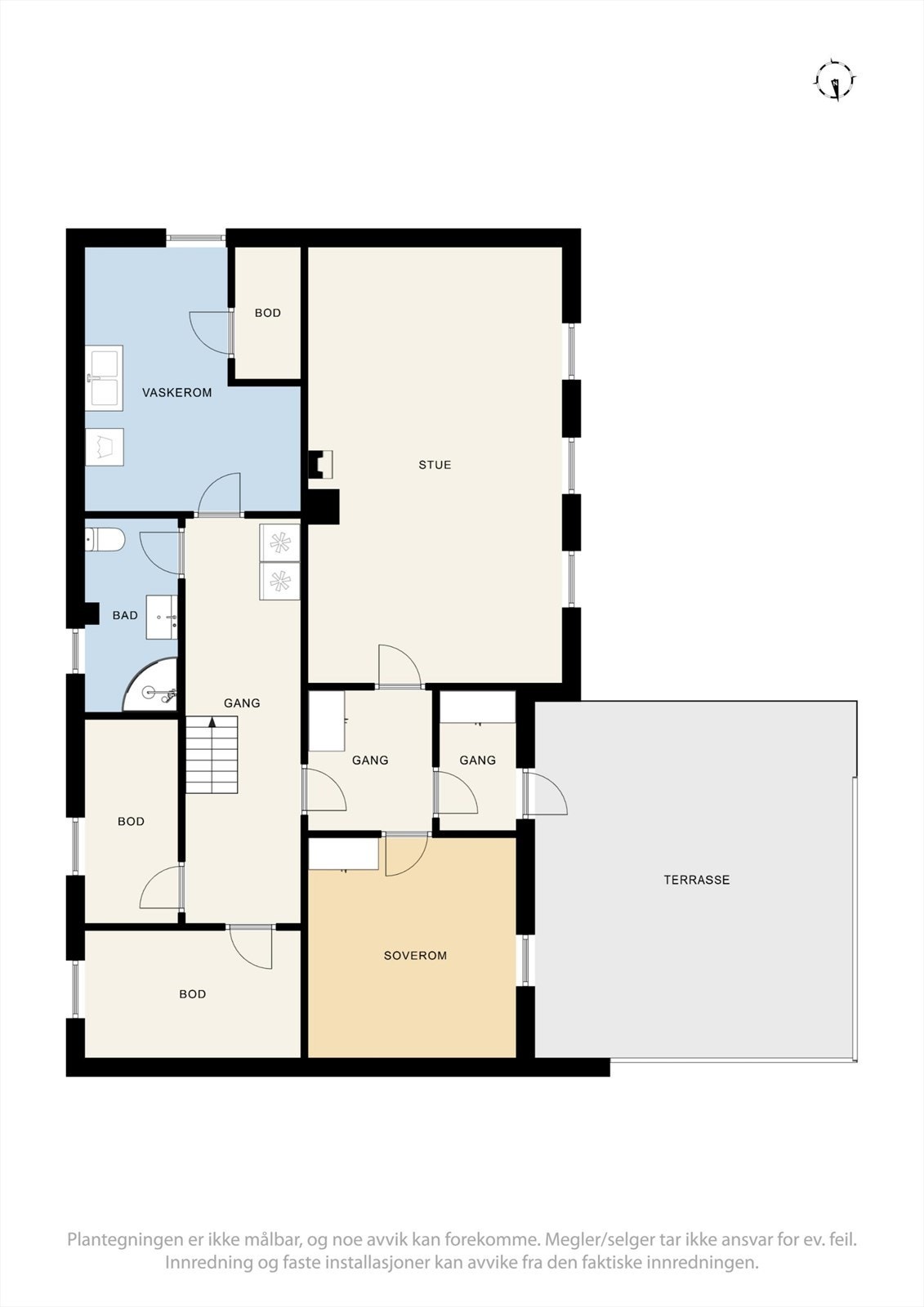 Plantegning - U.etg. (Innredet uten søknad om bruksendring) Galleribilde