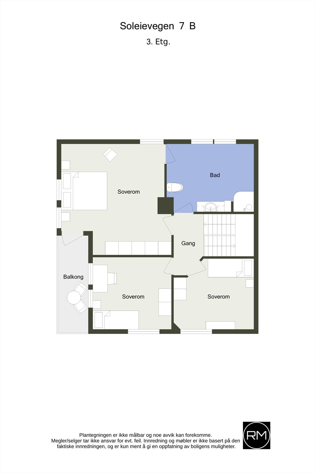 Soleievegen 7b 3 . Etg. 2D Galleribilde