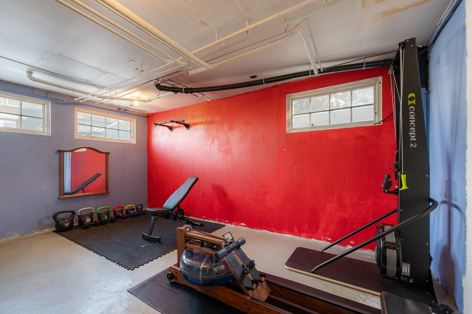 Rom tatt i bruk som trimrom. Rommet er godkjent som bod og er ikke godkjent som rom for varig opphold. Galleribilde