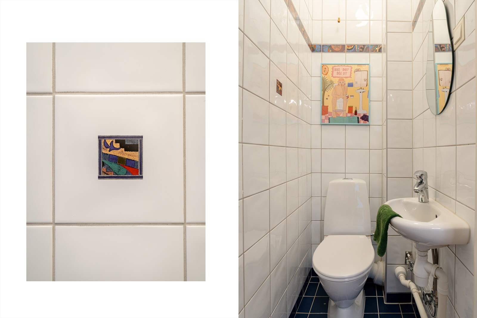 Leiligheten har separat toalettrom med praktisk adkomst fra entré. Galleribilde