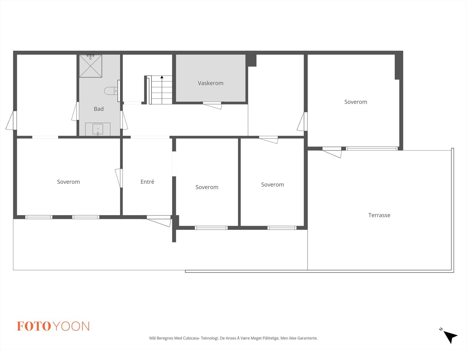 Plantegning underetasje. Det gjøres oppmerksom på at "vaskerom" er byggemeldt som bod. Galleribilde