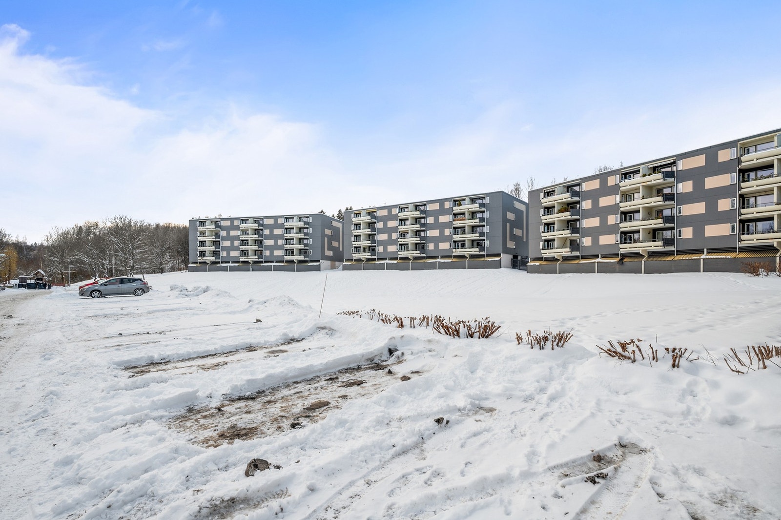 Det er rikelig med gjesteparkering på sameiets tomt. Galleribilde