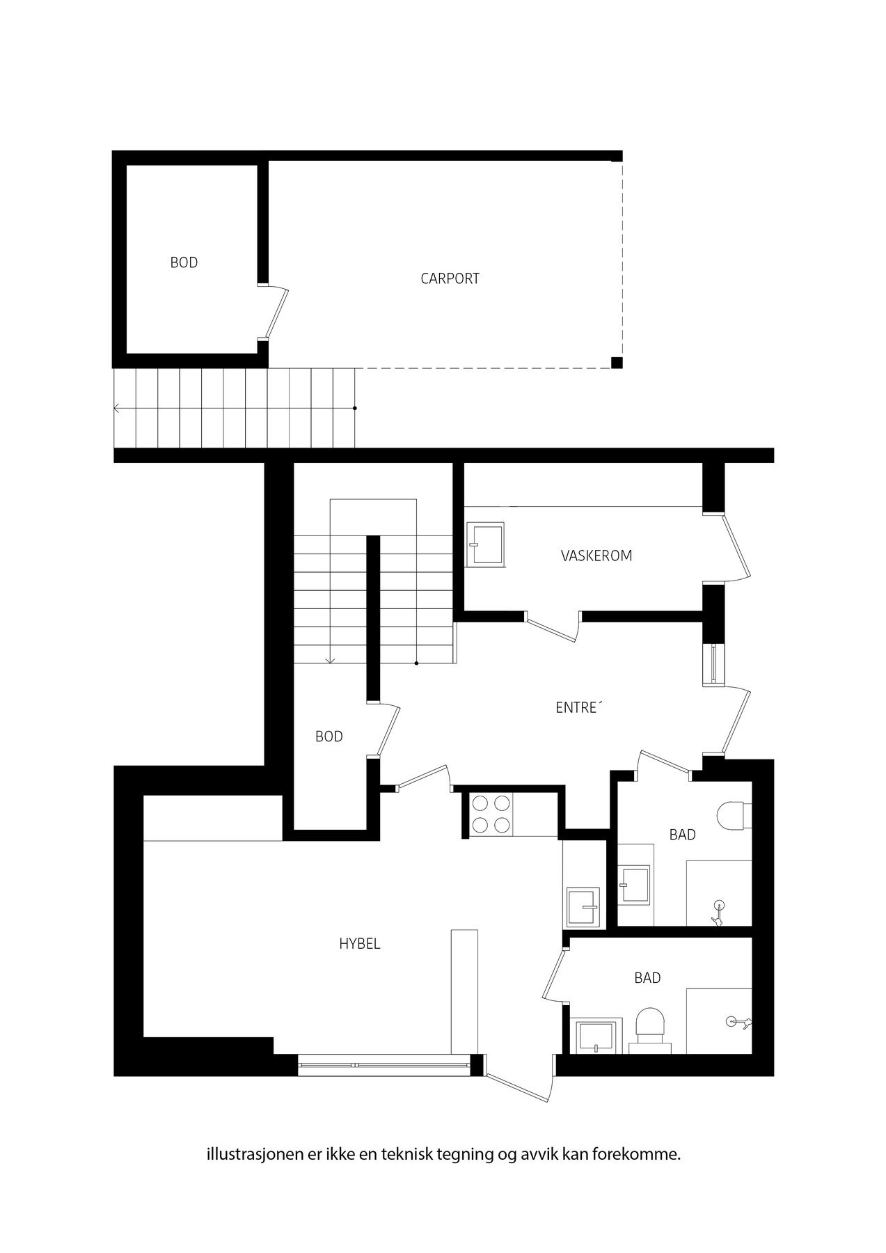 Plantegning underetasje Galleribilde