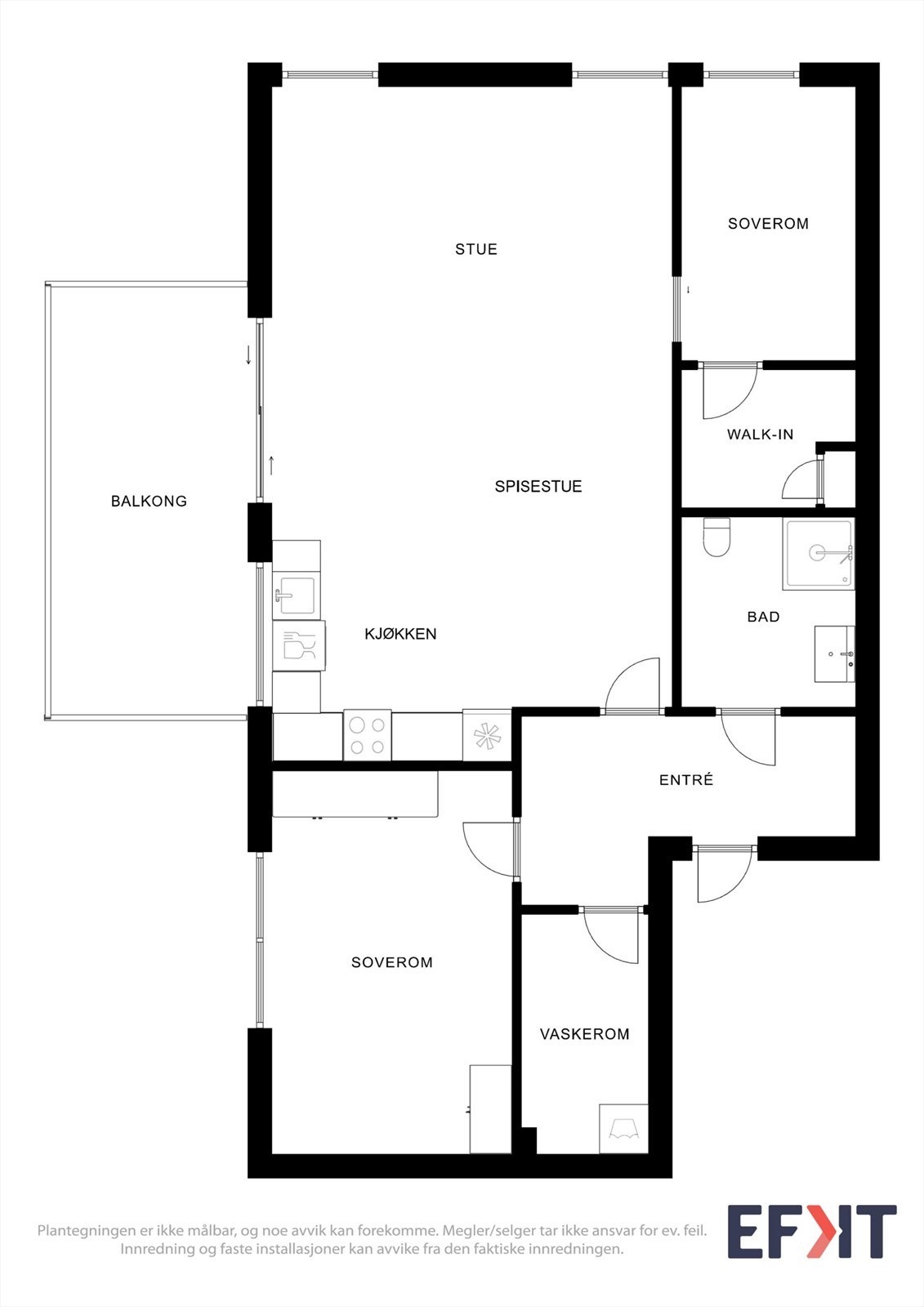 Leiligheten har en god planløsning. Praktisk med eget vaskerom. Galleribilde
