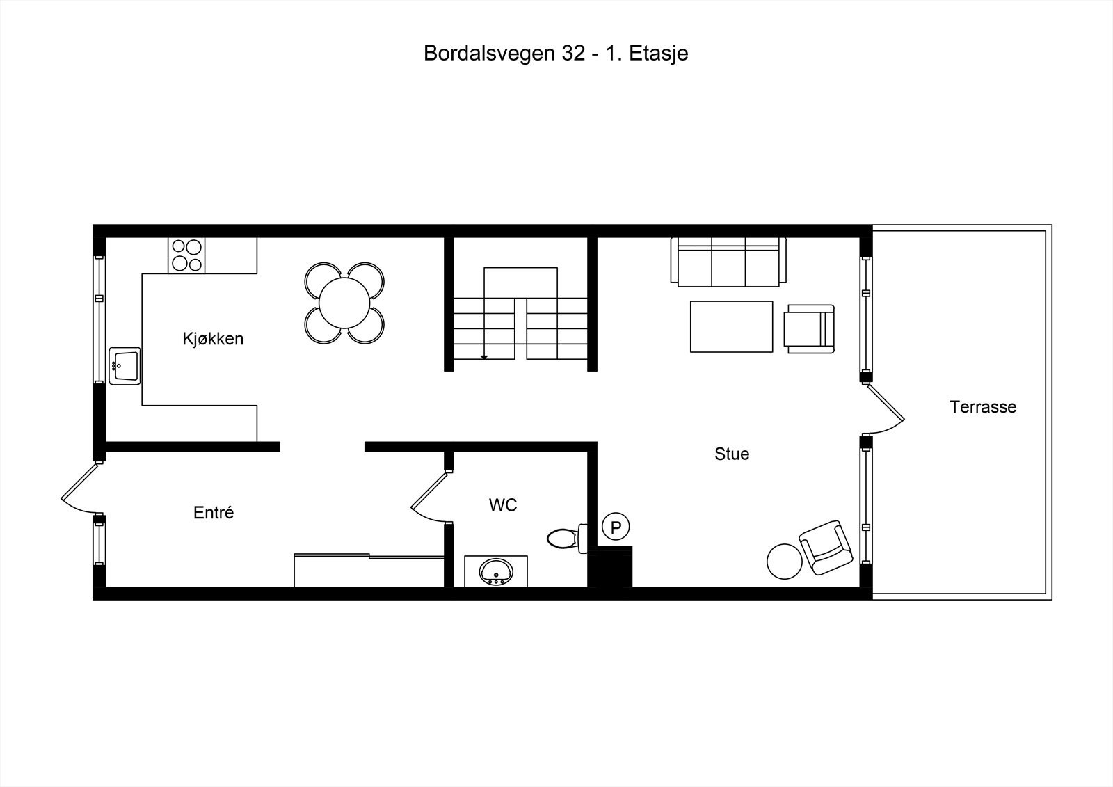 Plantegning første etasje. Galleribilde