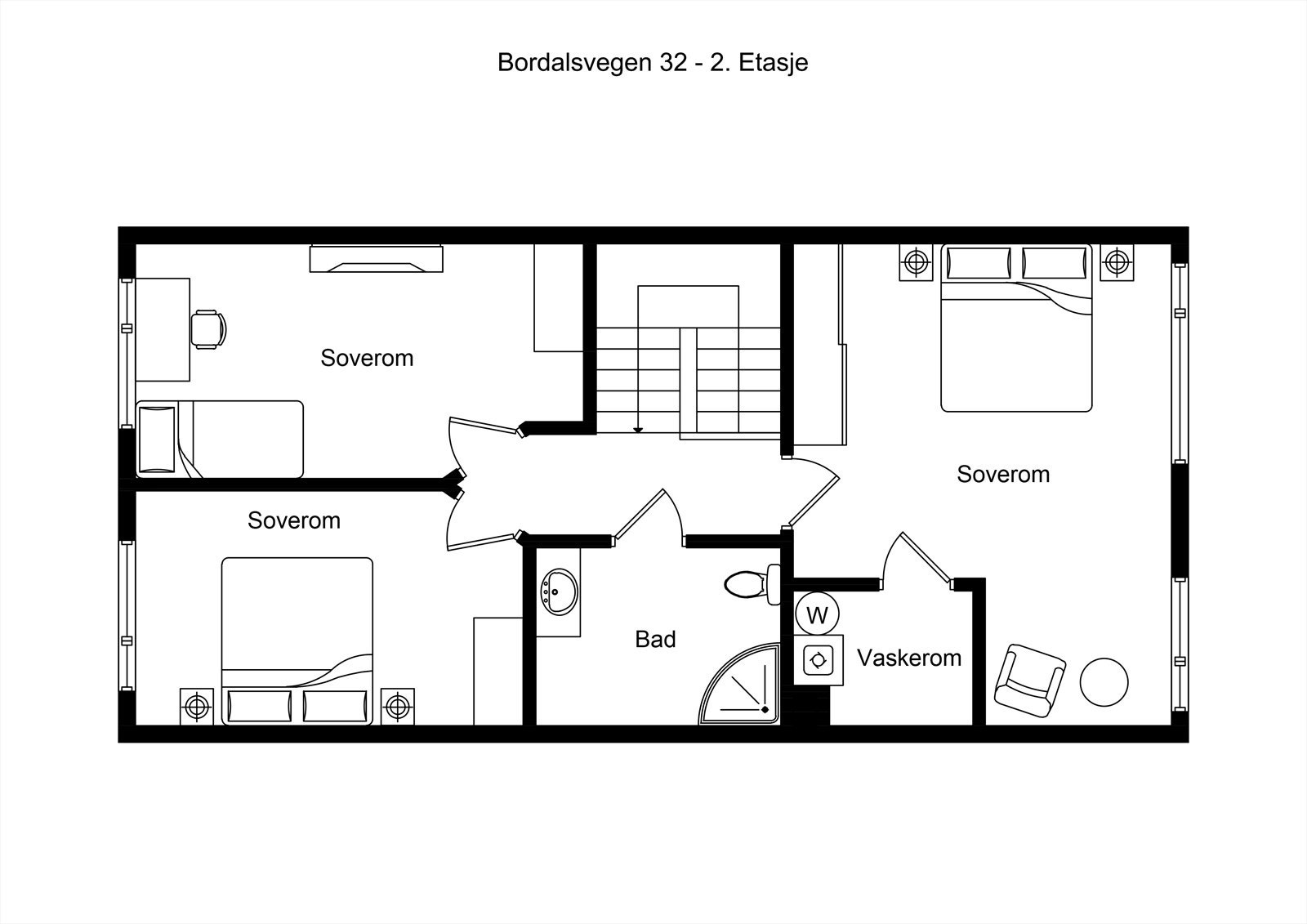 Plantegning andre etasje. Galleribilde