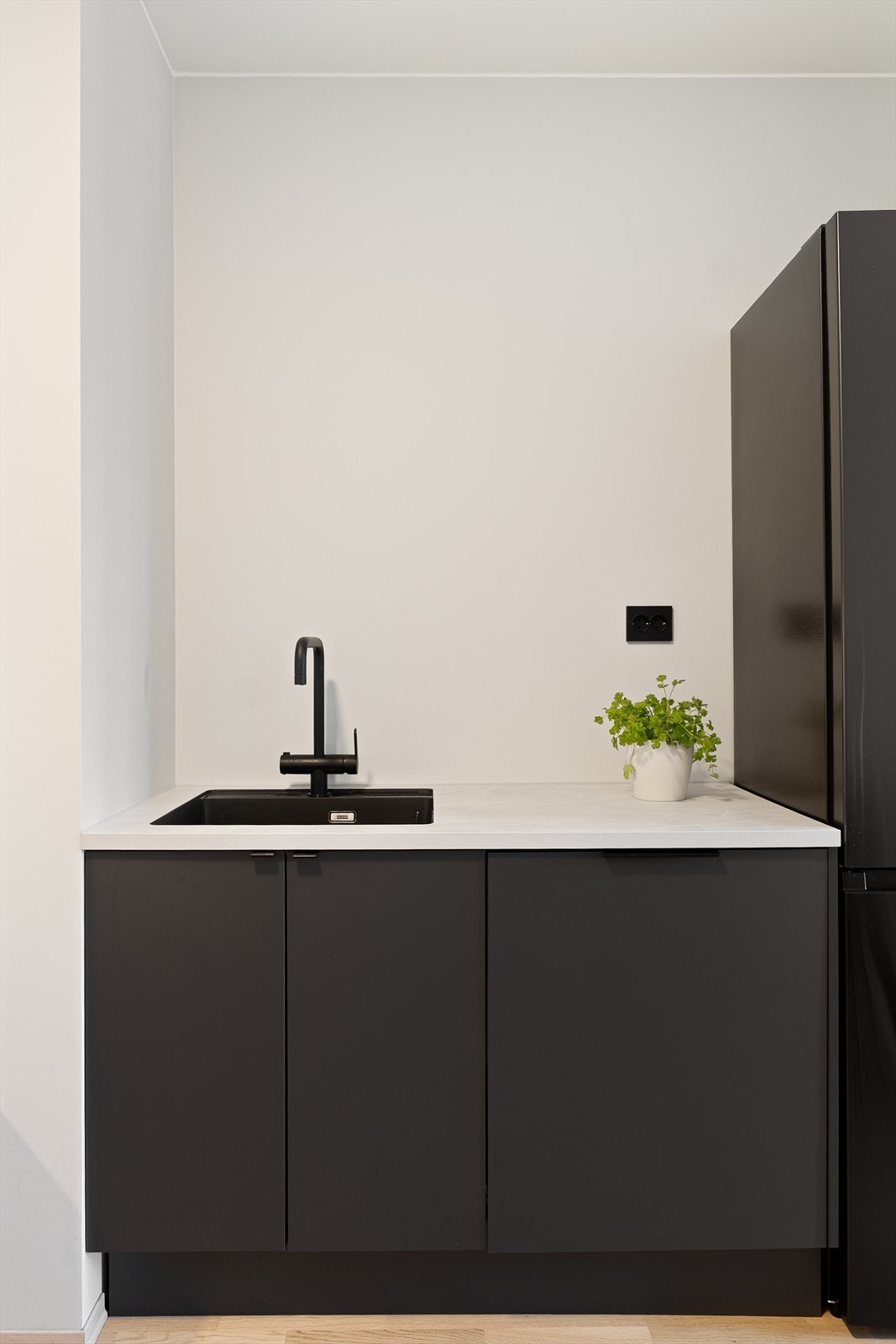 Det er integrerte hvitevarer for utenom kjøleskap. Galleribilde