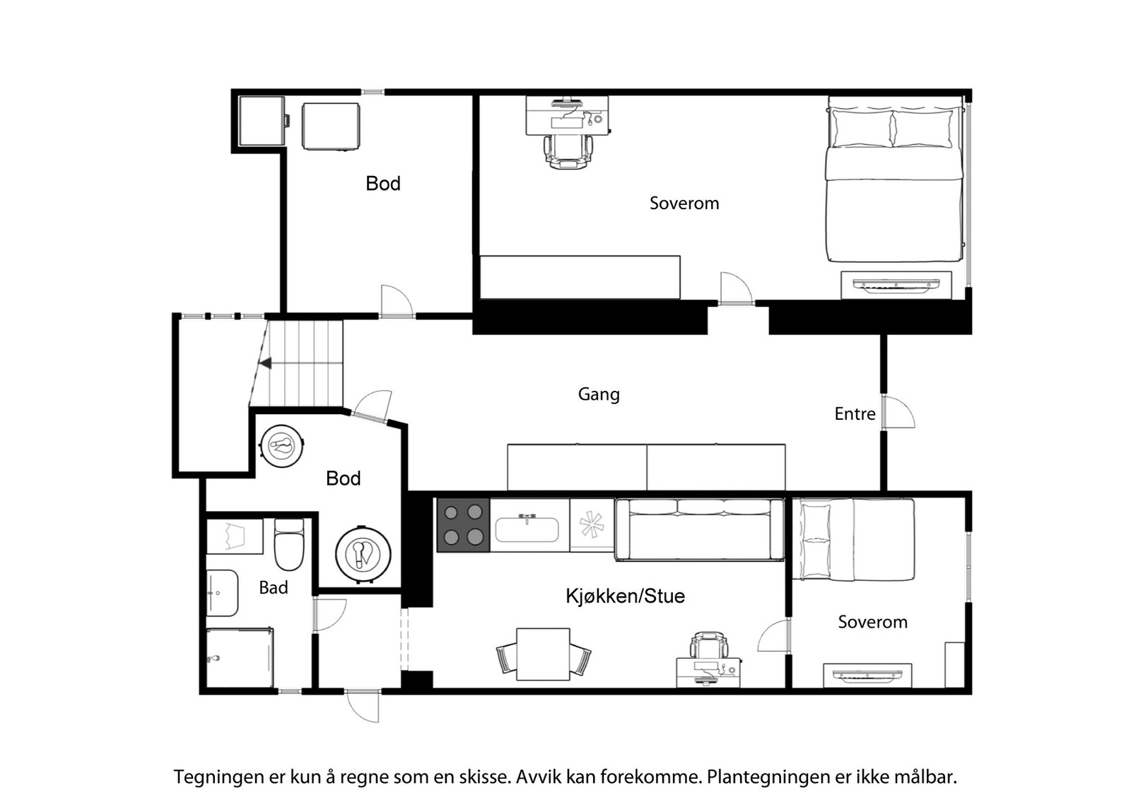 Planløsning underetasje. Galleribilde