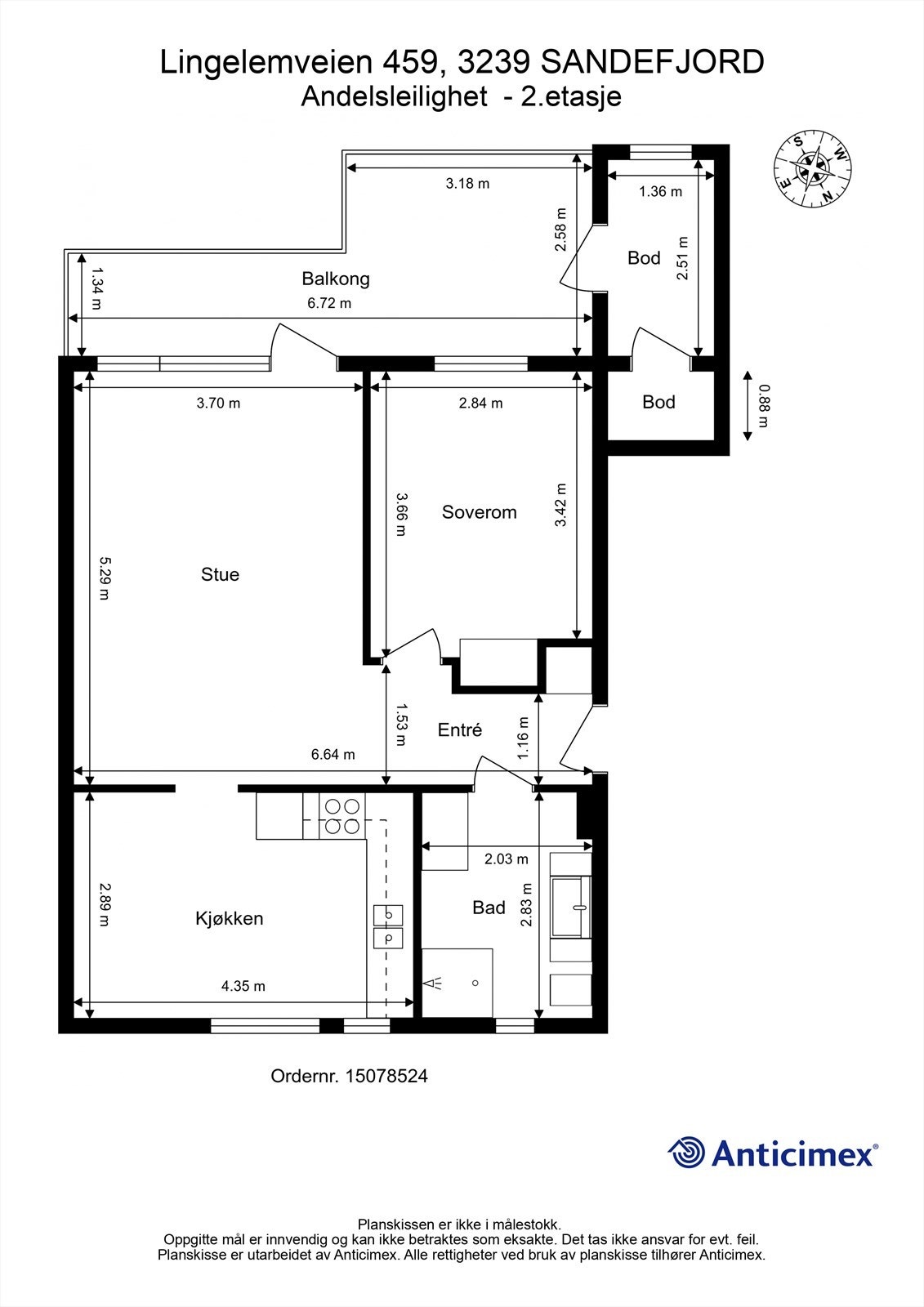 Plantegning 2. etasje Galleribilde