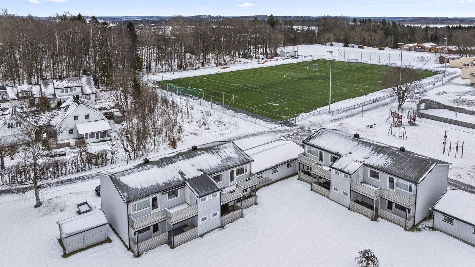 Åpne og lettholdte fellesarealer og med kort vei til fine turområder på Fevang Galleribilde