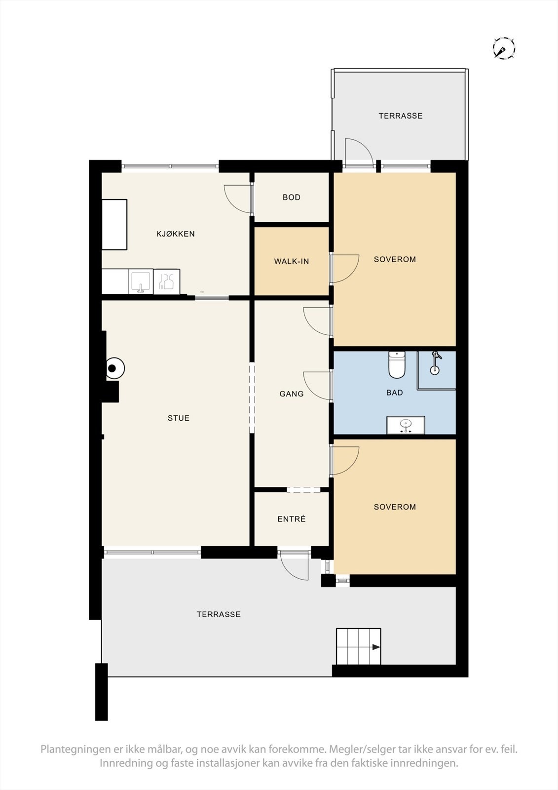 Leiligheten er gjennomgående og har en god planløsning med alle rom på ett plan. Galleribilde