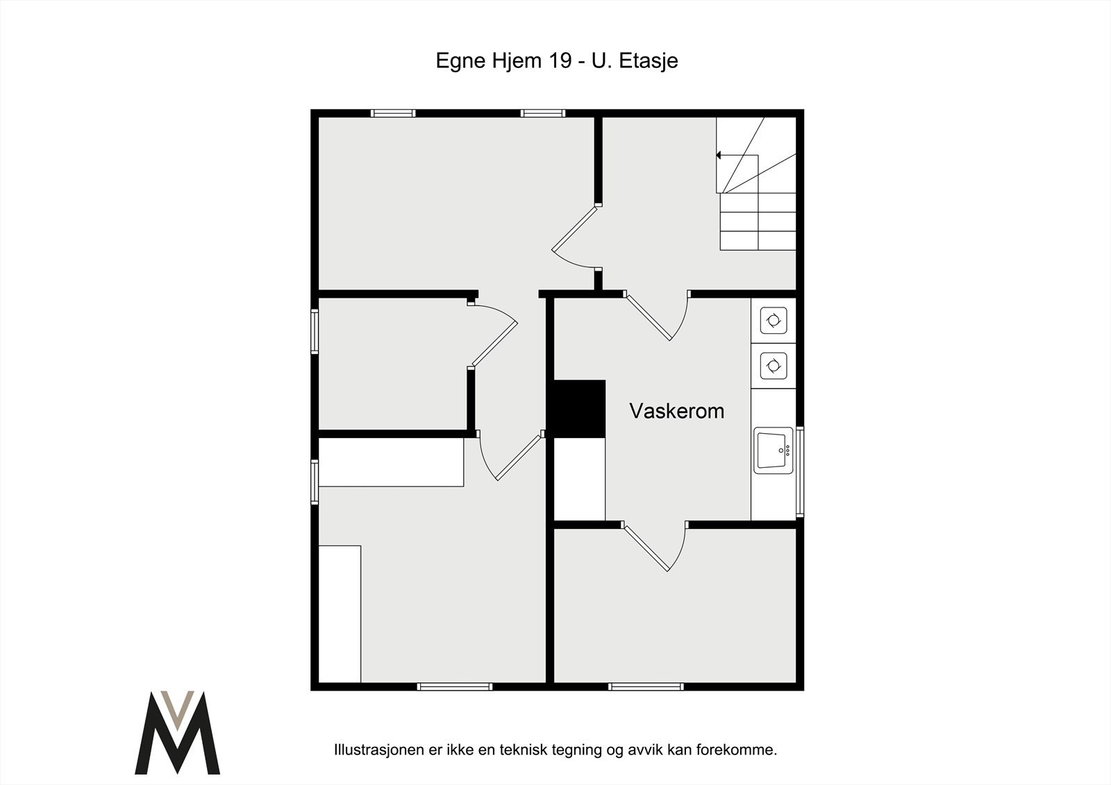 Plantegning underetasje. Galleribilde