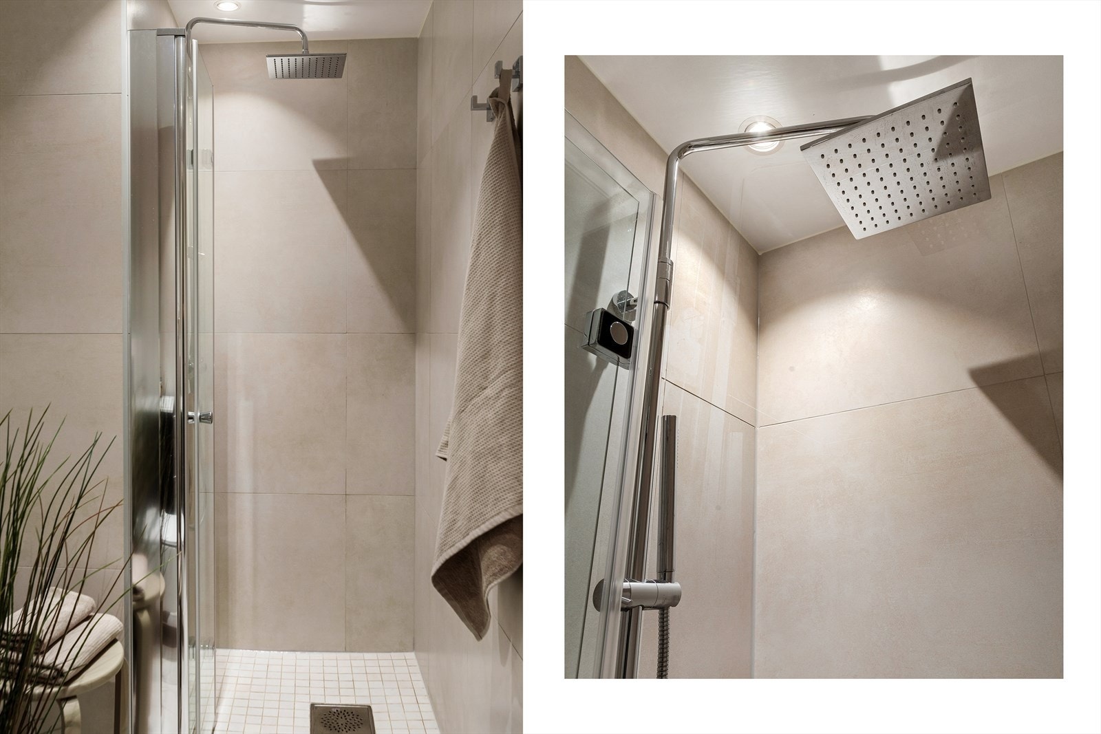 Dusjnisje med regnfallsdusj Galleribilde