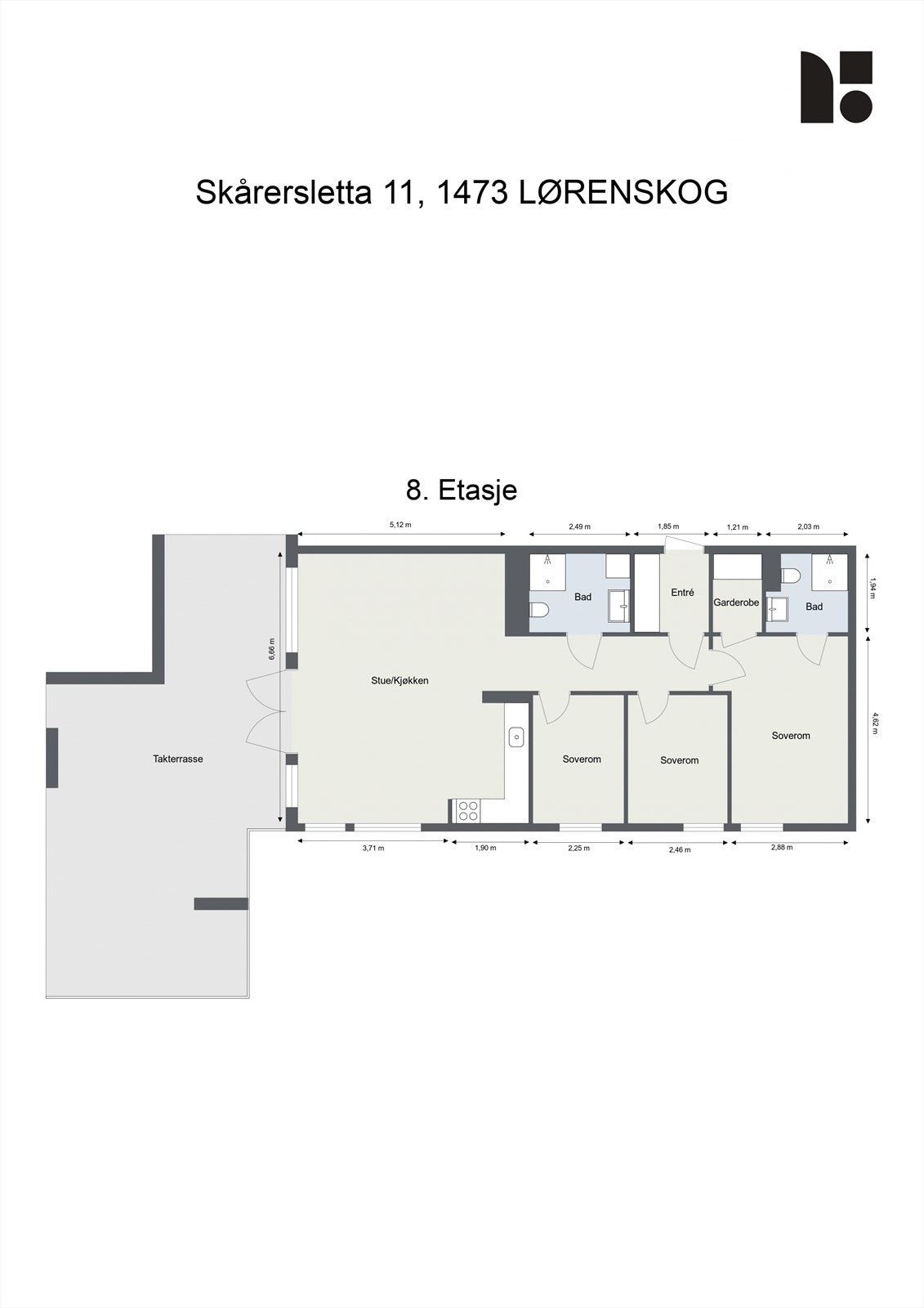 Plantegning Skårersletta 11 Galleribilde