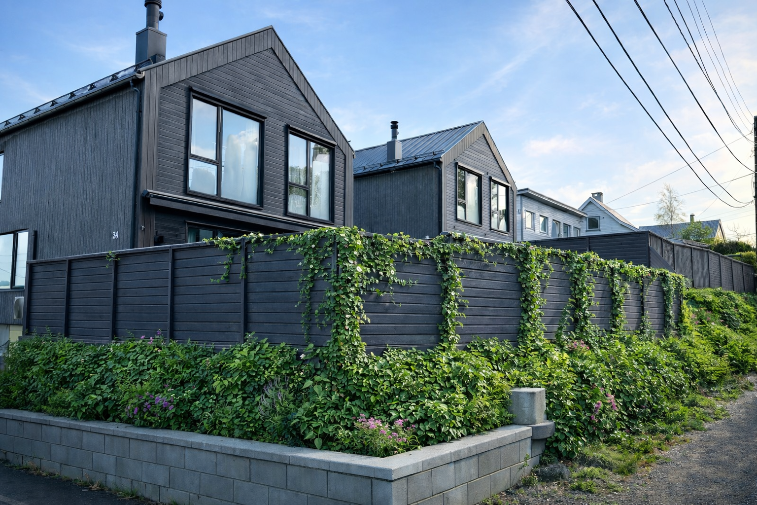 Selgers bilde, plan for uteområdet. Det gjøres oppmerksom på at bildet er digitalt stylet og at hagen ikke ser slik ut idag. Galleribilde