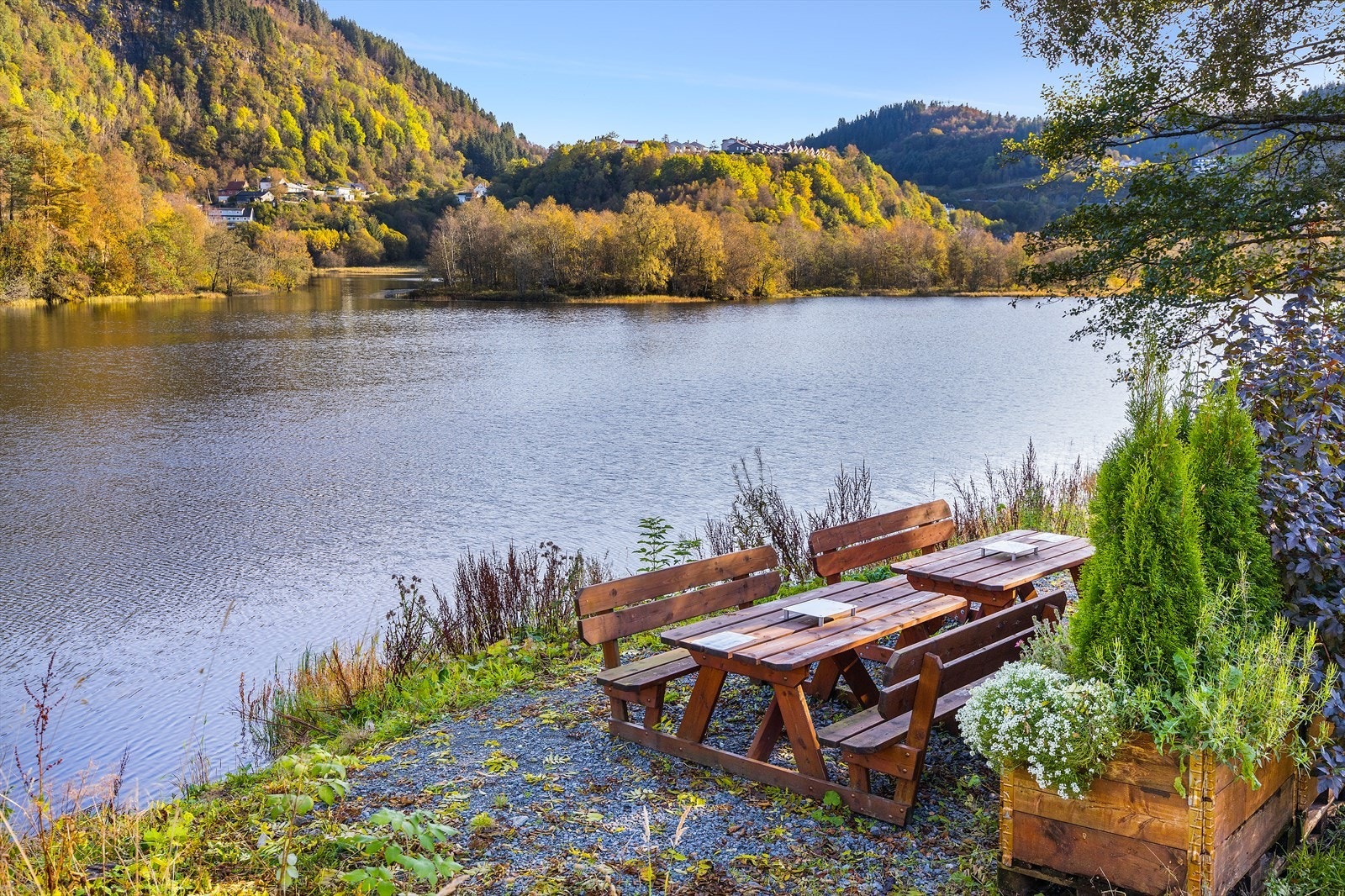 Flott utsikt over Birkelandsvannet. Galleribilde