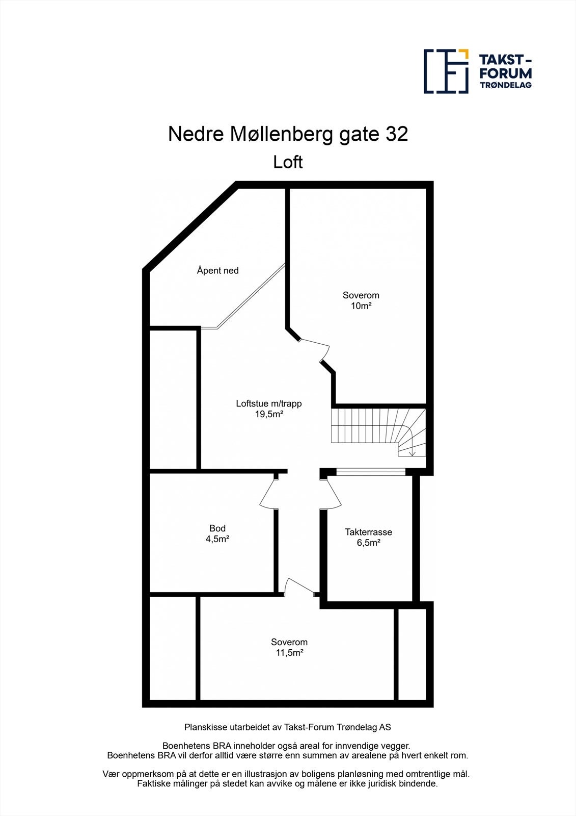 Planskisse loft. Galleribilde