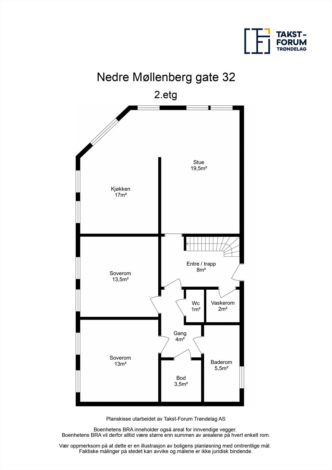 Planskisse andre etasje. Galleribilde