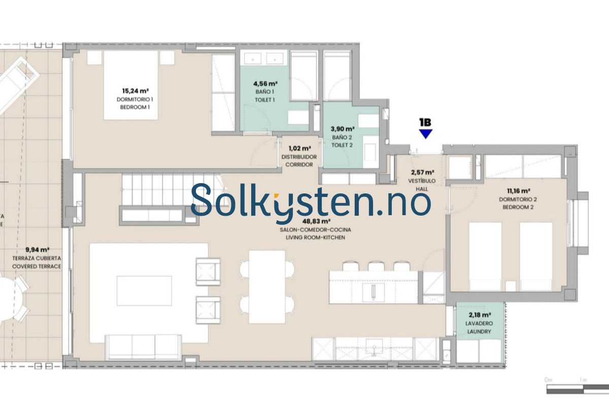 Eksempel på planløsning av Penthouse-bolig. Galleribilde