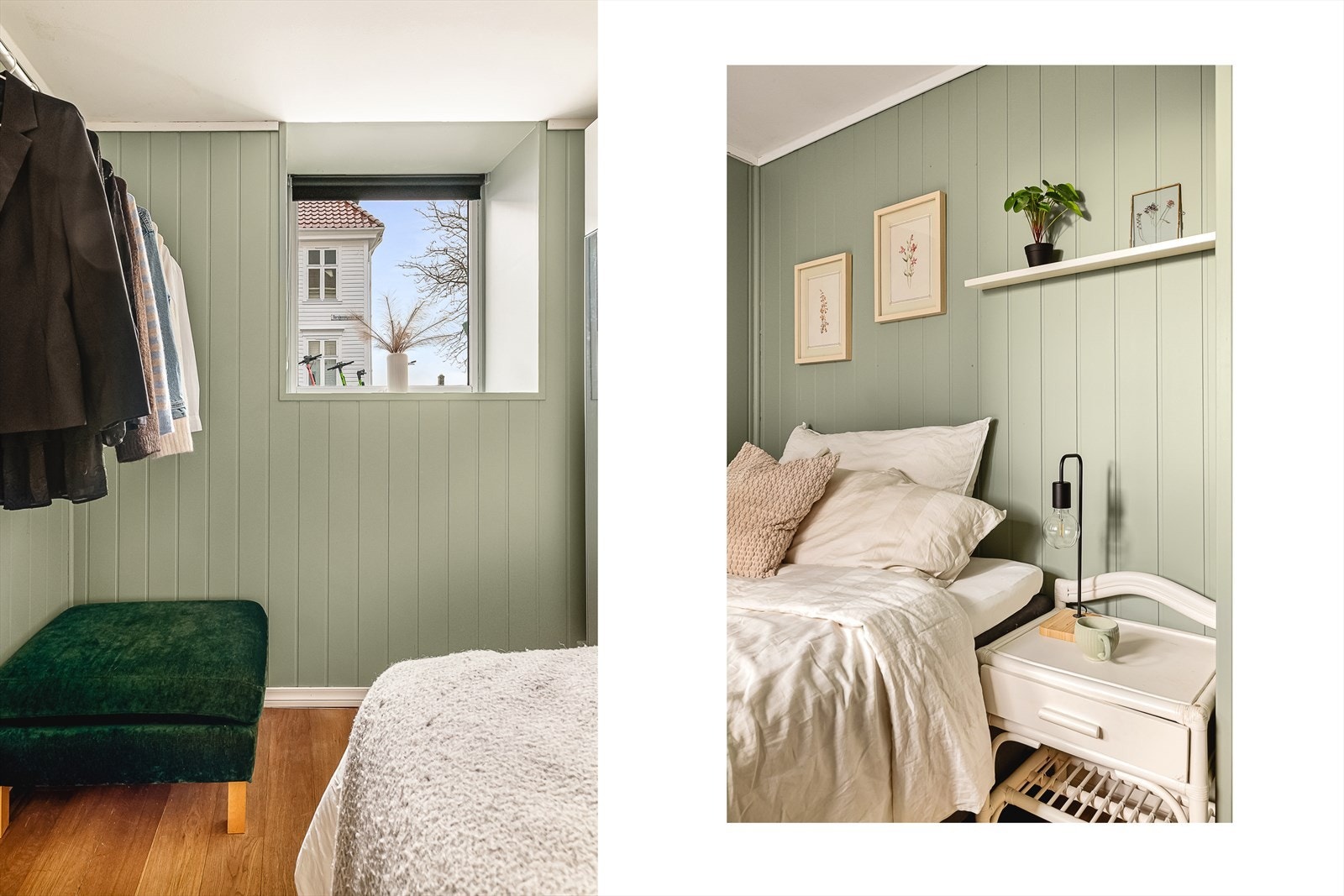 To av veggene ble revet og isolert på nytt i 2024. Det er lagt rør til avfukter i boden. Galleribilde