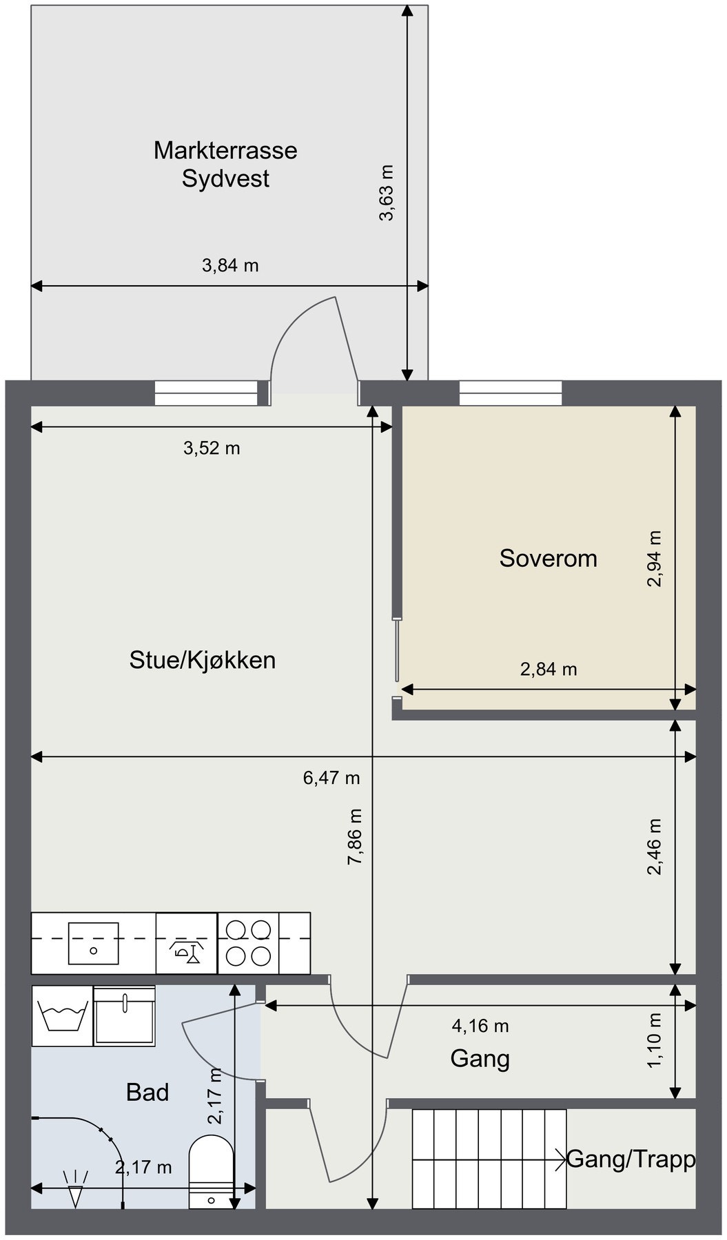 Plantegning underetasje. Galleribilde