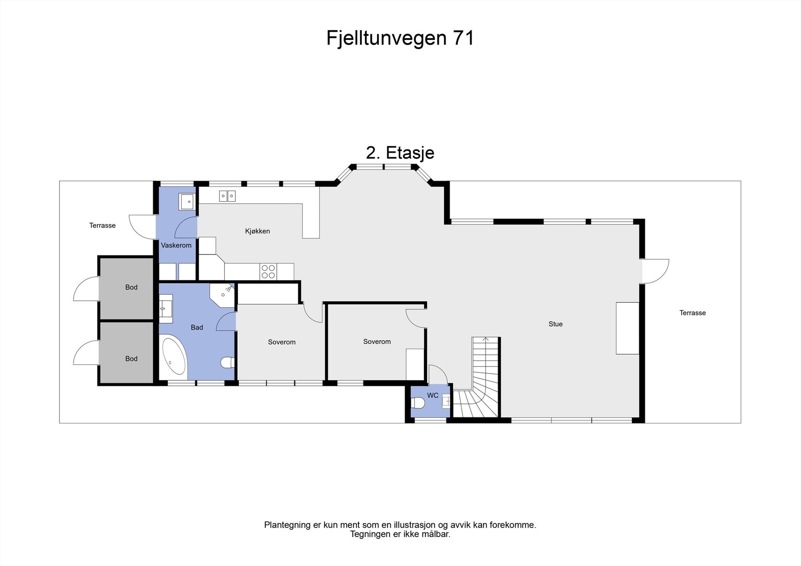 2 D plantegning hovedetasjen Galleribilde