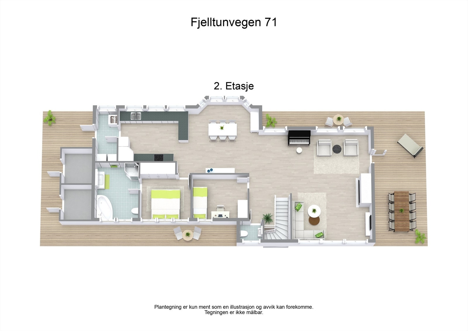 3 D plantegning underetasjen Galleribilde