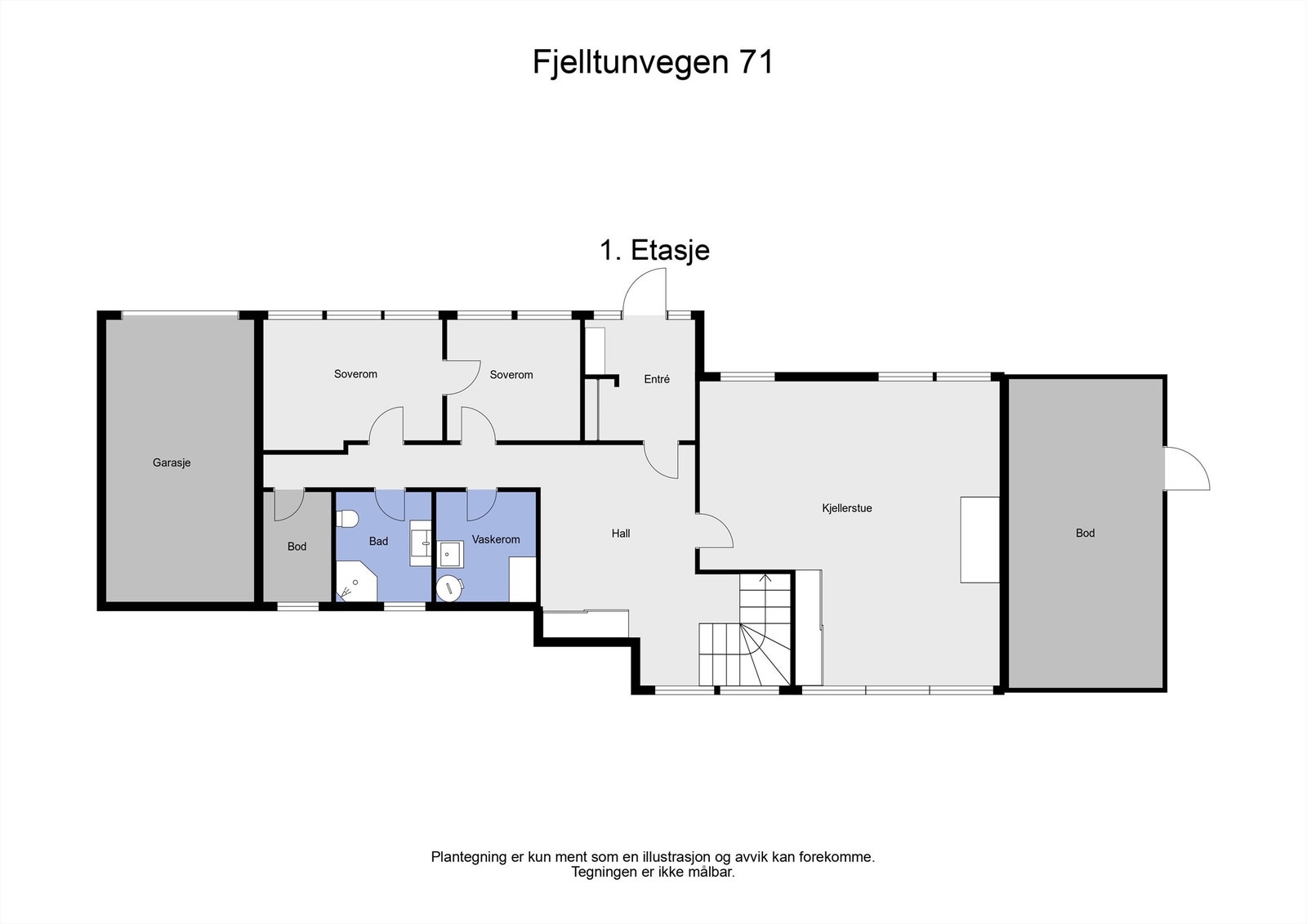 2 D plantegning underetasjen Galleribilde