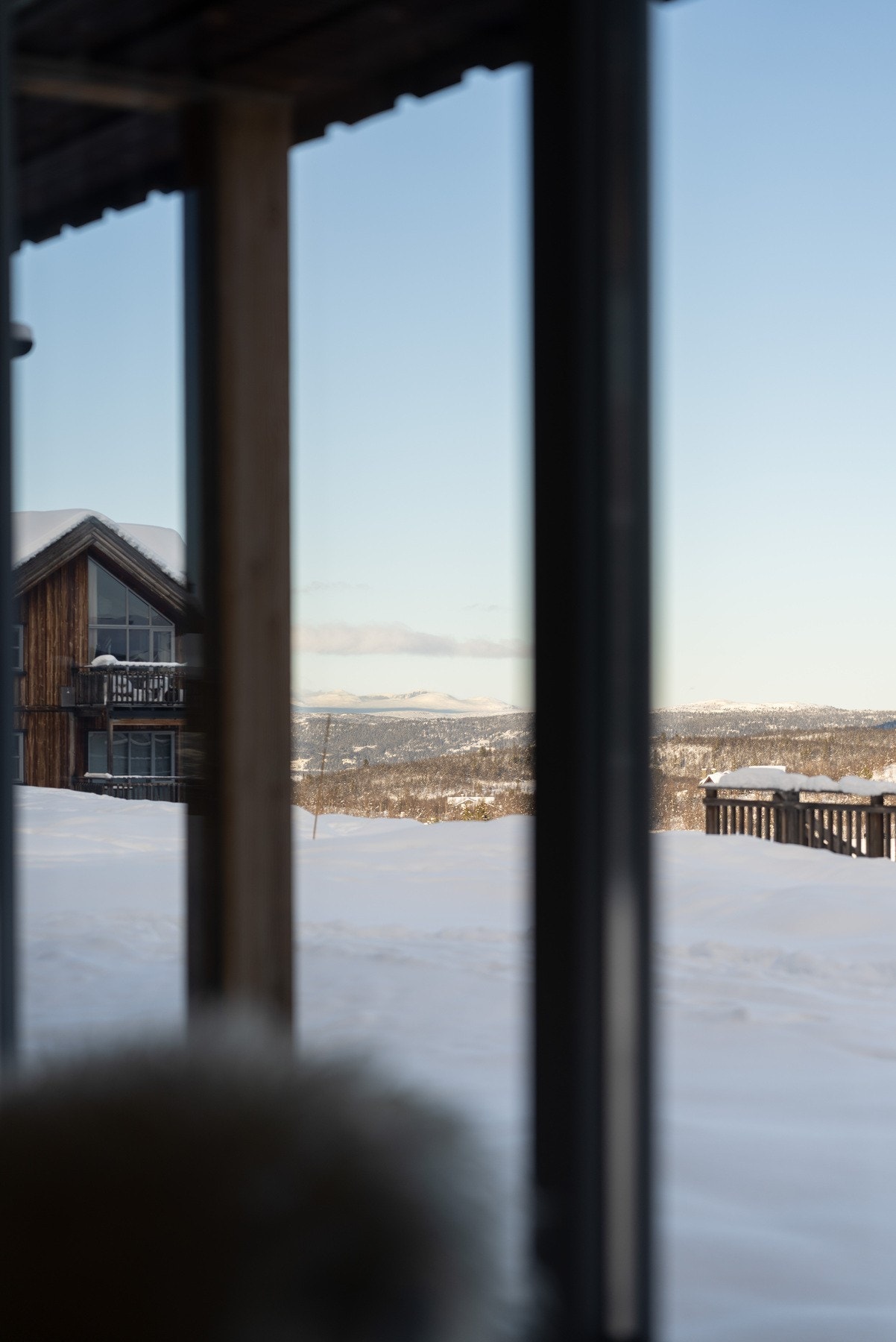 Utsikt fra stue mot fjellene i Hemsedal Galleribilde