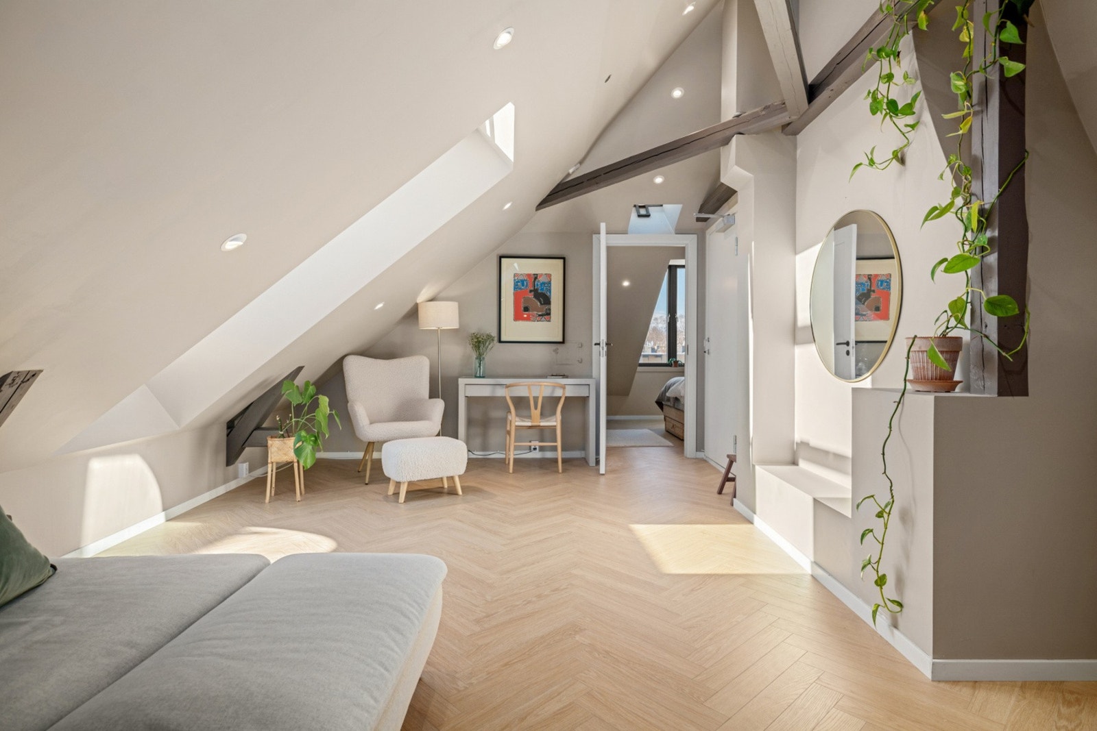 Fleksibel loftsetasje - enkelt å etablere ytterligere soverom. Galleribilde