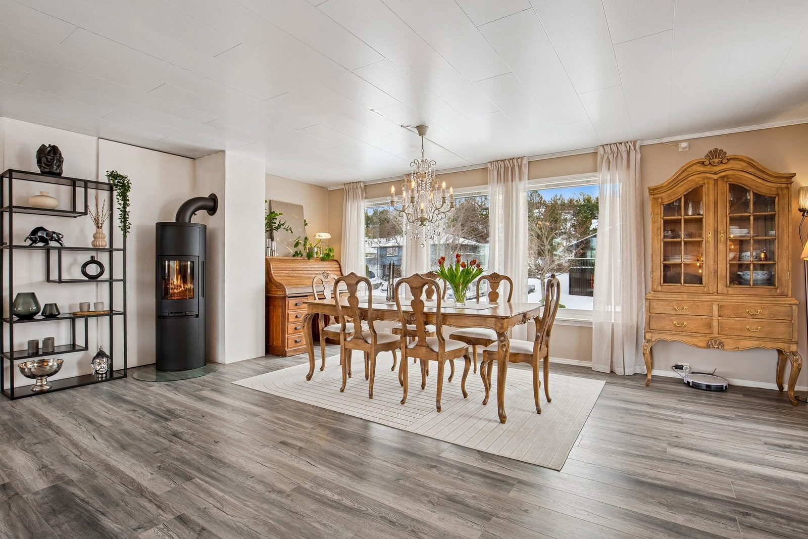 Stuen har vedfyring Galleribilde