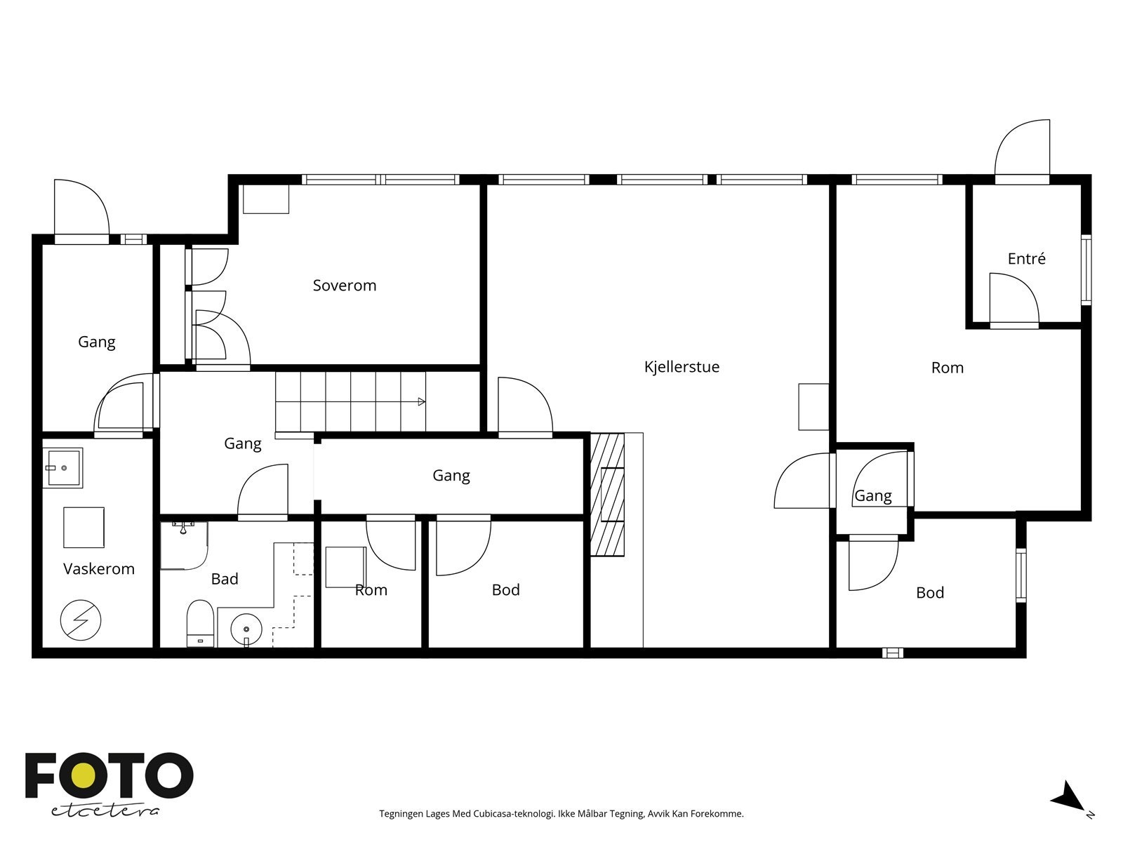 Veiledende plantegning for kjelleren - Ikke målbar Galleribilde