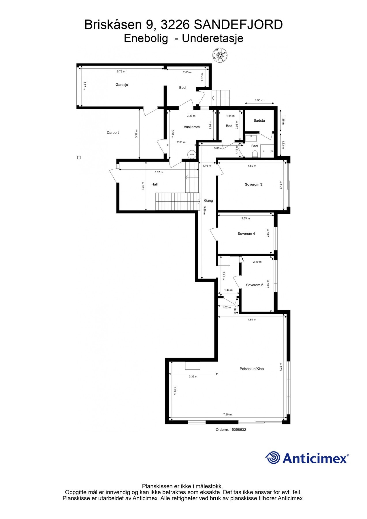 Plantegning underetasje Galleribilde