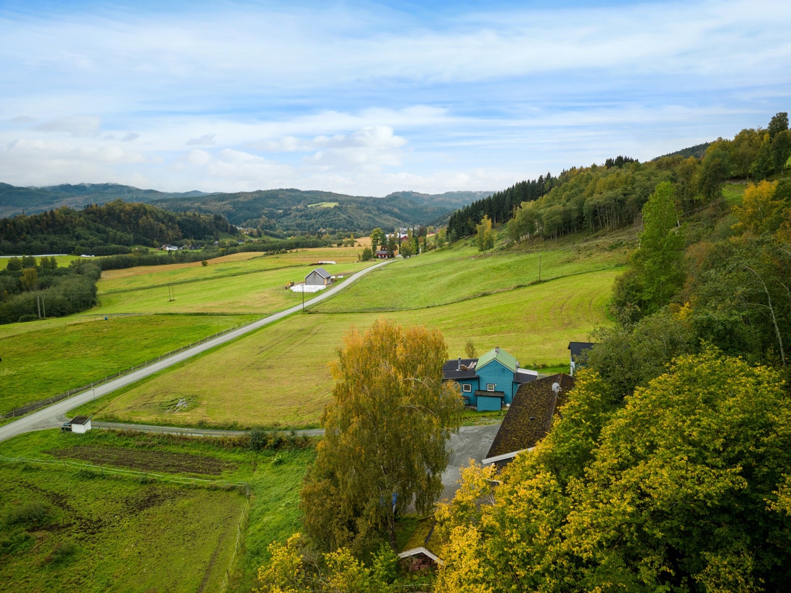Bildene er tatt i medio september, for å vise hvor flott eiendommen er på sommers tid. Galleribilde