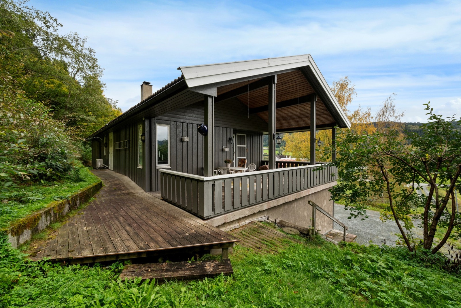 Bildene er tatt i medio september, for å vise hvor flott eiendommen er på sommers tid. Galleribilde