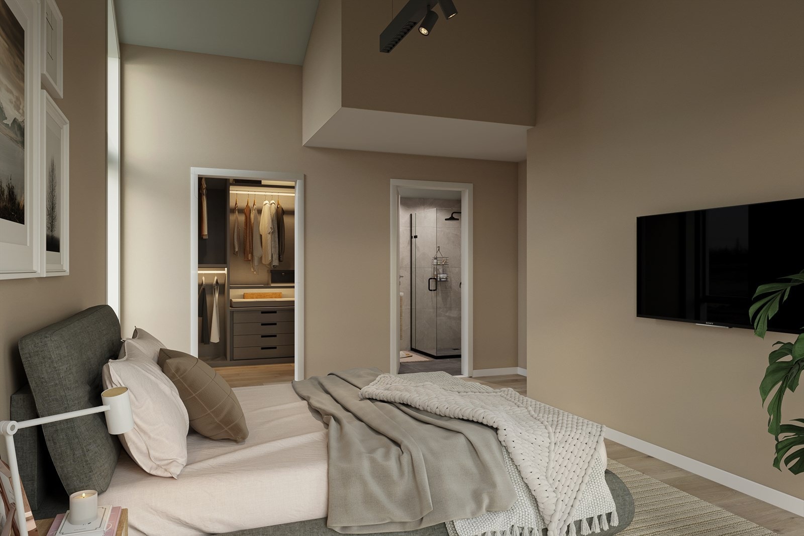 Illustrasjon fra Frydenbergveien 10b. Dette prosjektet er det lagt vekt på en planløsning som dagens
boligkjøpere etterspør: Flere oppholdsrom/ stuer, 2 bad, eget vaskerom og hovedsoverom med walk-in closet
og "en suite" bad. Galleribilde