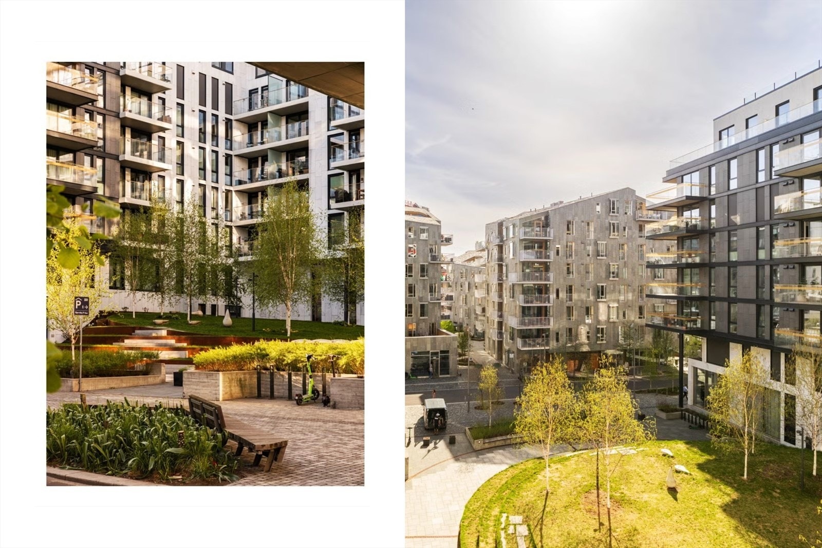 Sameiet danner en hestesko rundt en pent opparbeidet bakhage. Begge soverom vender ut hit. Tenk å kunne bo så frodig og stille, midt i byen! Galleribilde