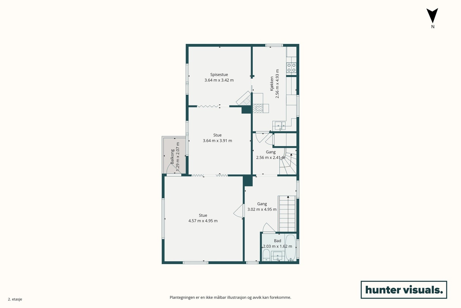 Planskisse andre etasje Galleribilde