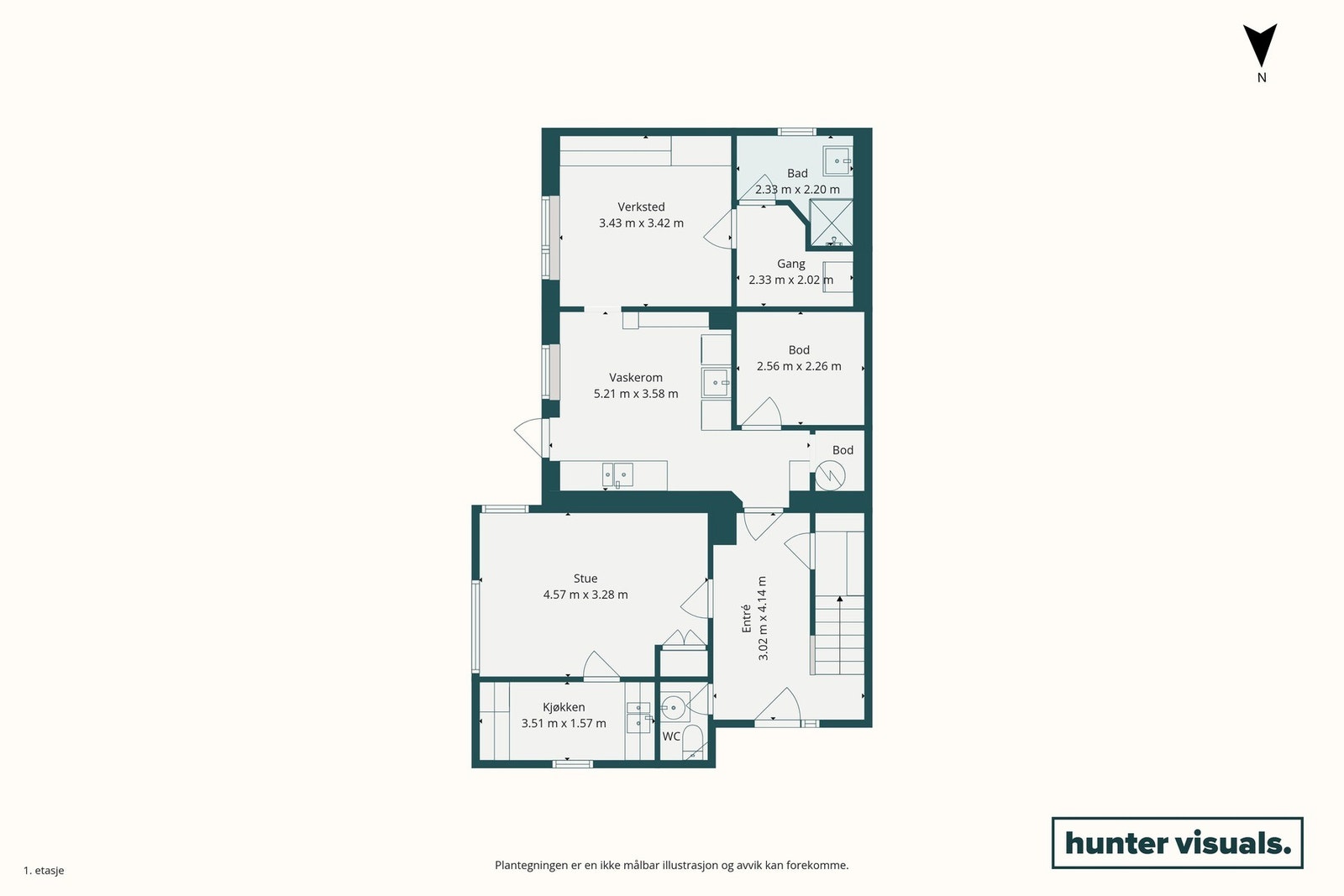 Planskisse første etasje Galleribilde