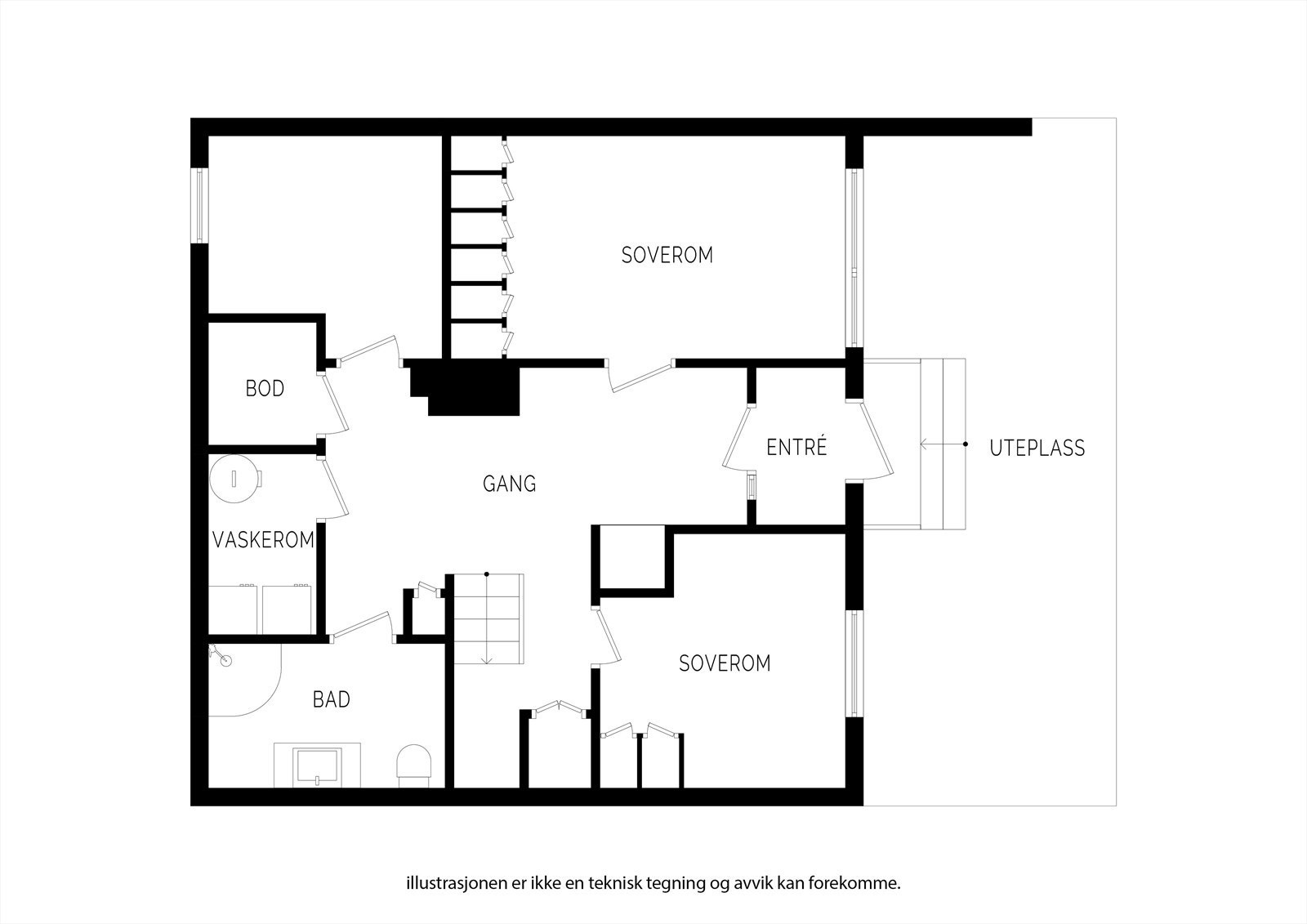 Plantegning første etasje Galleribilde