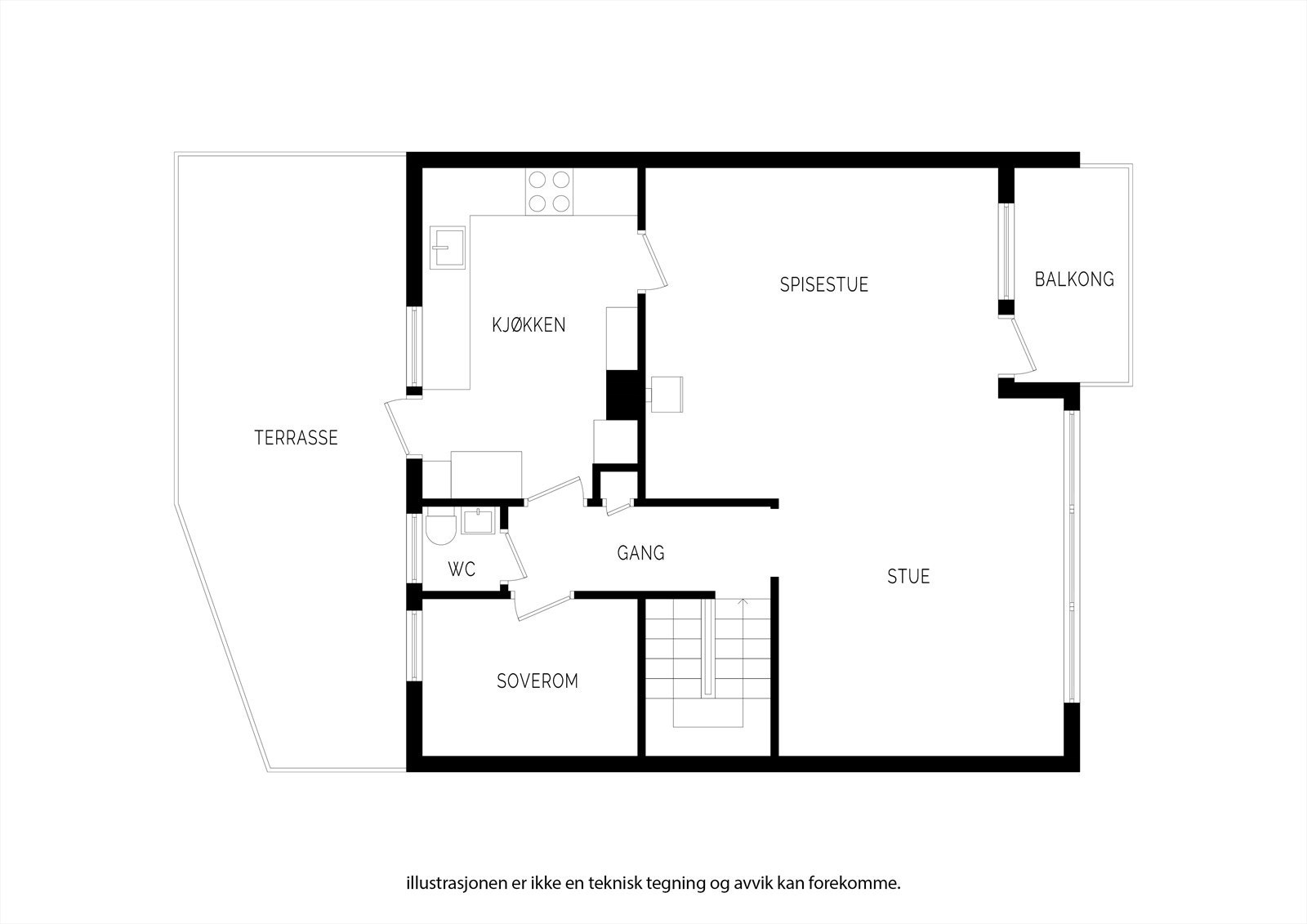 Plantegning hovedetasjen. Galleribilde