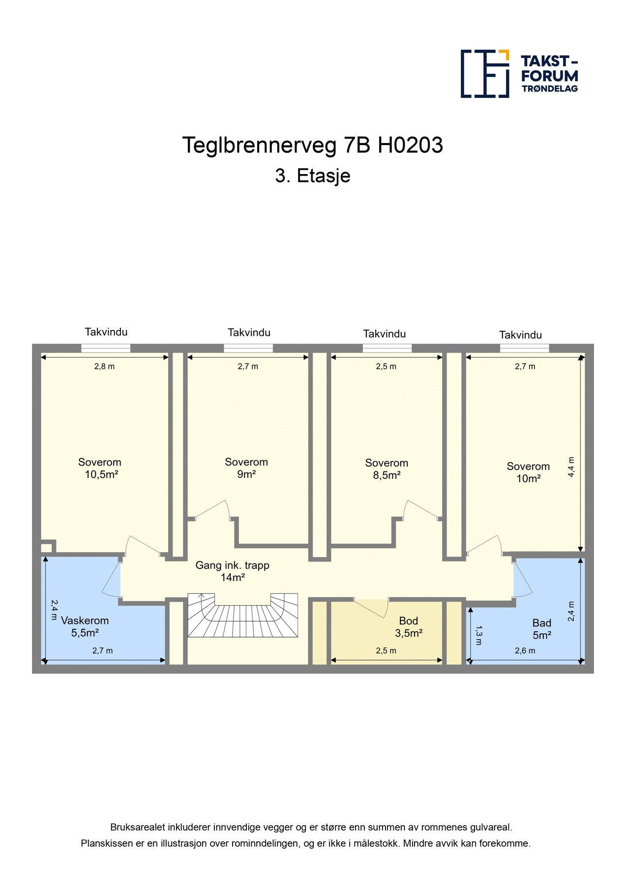 Planskisse 3. etasje Galleribilde