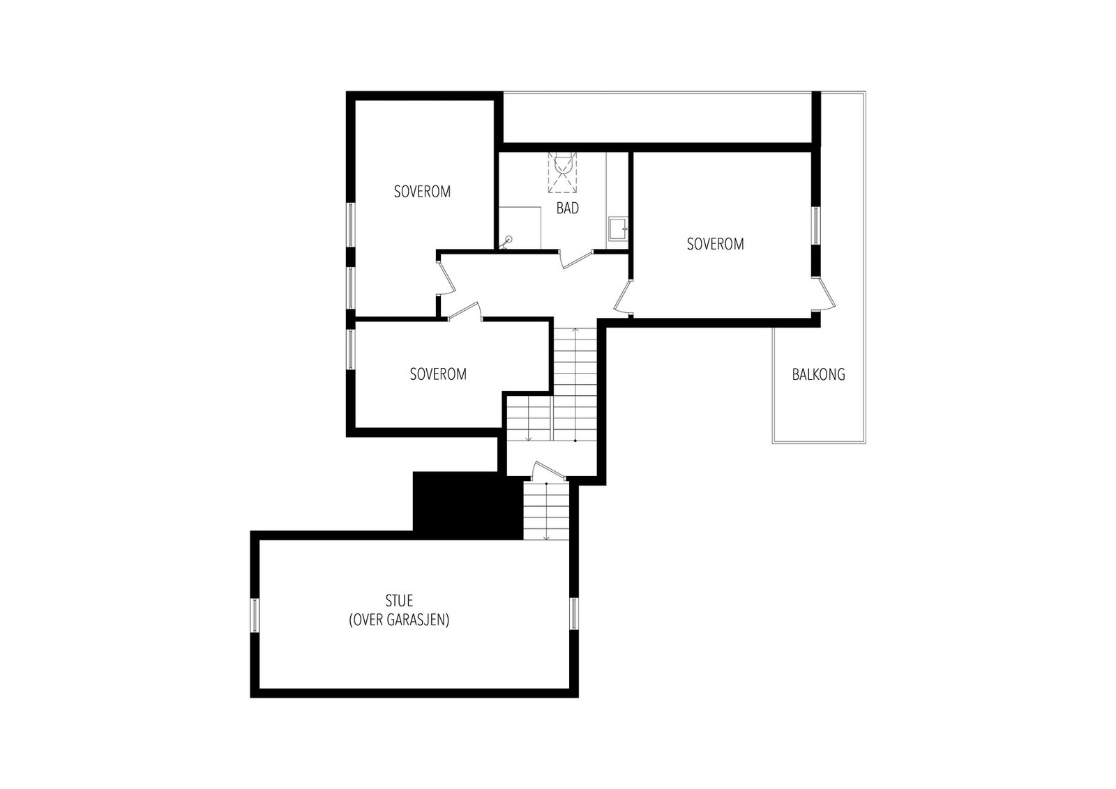 Plantegning andre etasje. Galleribilde