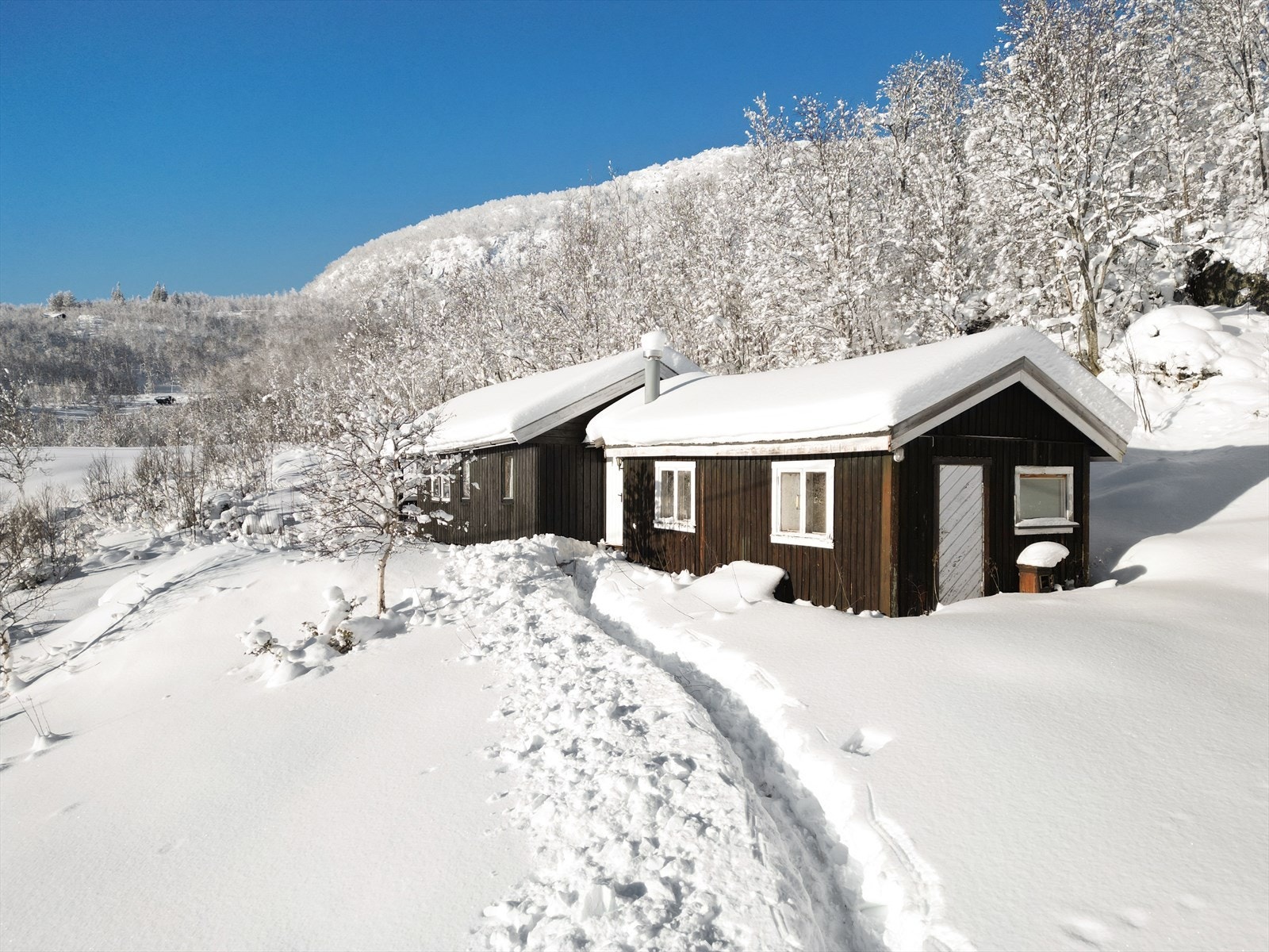 Hytta med adresse nr. 714 er den øverste av hyttene som opprinnelig er oppført i 1953. Galleribilde