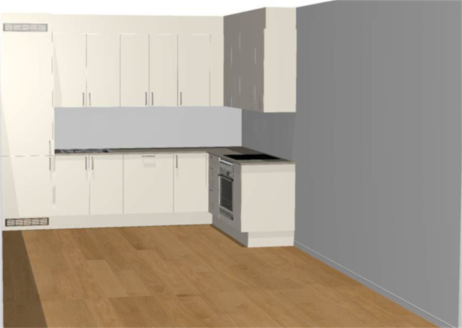 Illustrasjon kjøkkenleveranse | Sigdal er leverandør av kjøkken. Hvitevarer medfølger ikke. Avvik kan forekomme. Galleribilde