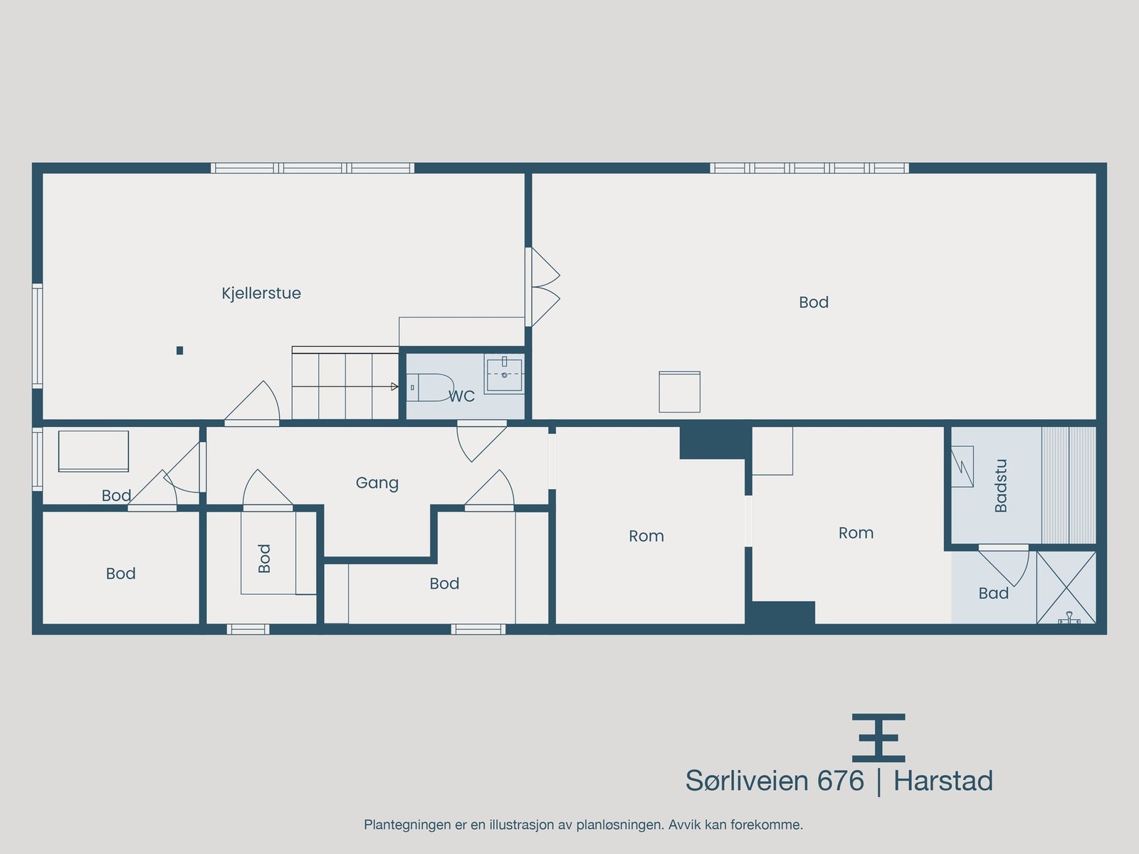 Plantegning kjeller Galleribilde